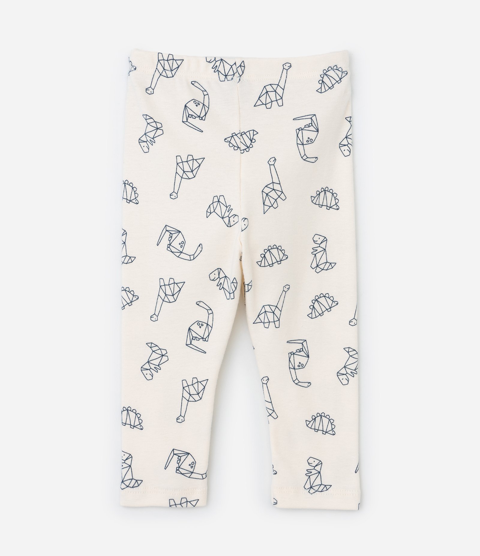 Conjunto Infantil em Ribana com Estampa Dinos - Tam 0 a 18 meses Bege 6