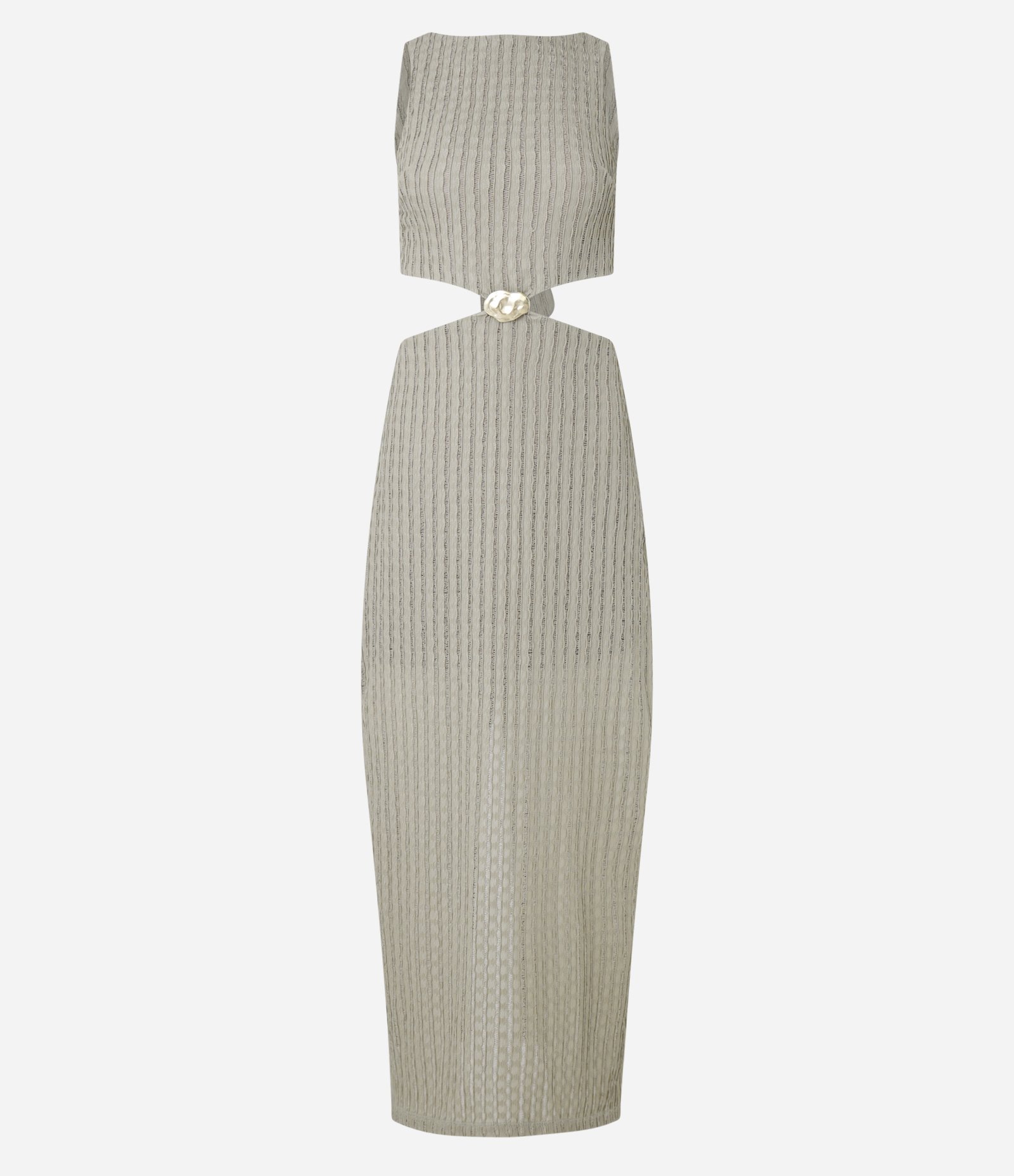 Vestido New Midi Texturizado com Detalhe Metalizado Verde 6