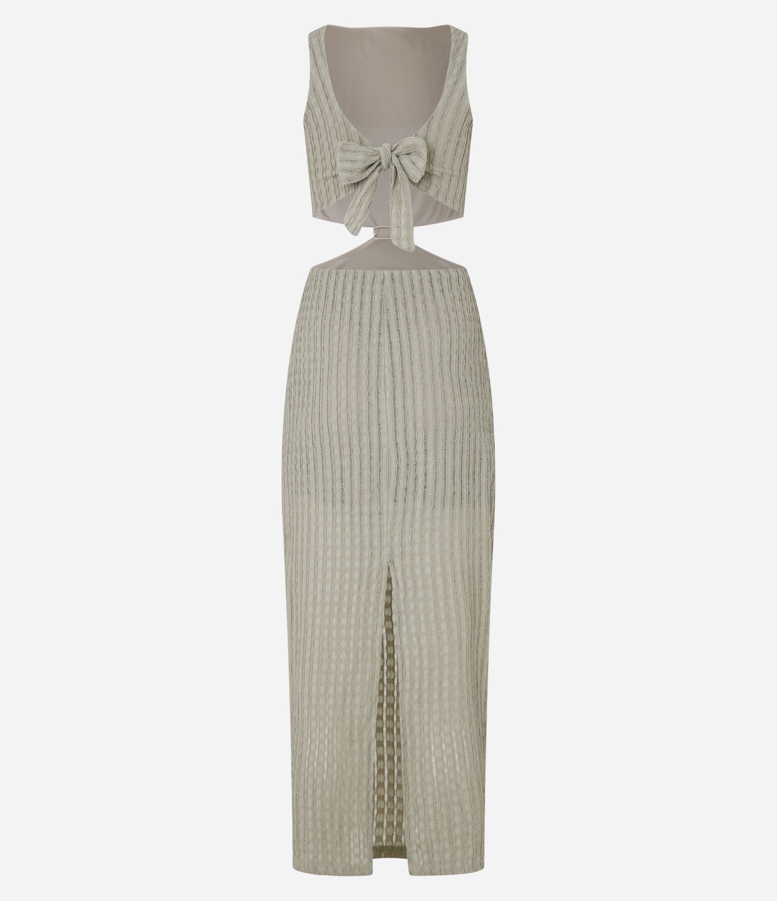 Vestido New Midi Texturizado com Detalhe Metalizado Verde 8