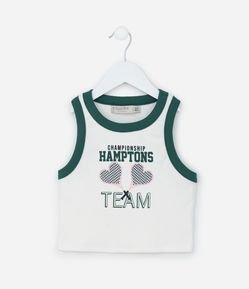 Regata Infantil em Ribana com Estampa Raquetes - Tam 5 a 14 Anos