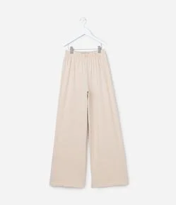 Calça Wide Leg Infantil em Cotton Malhão - Tam 5 a 14 anos