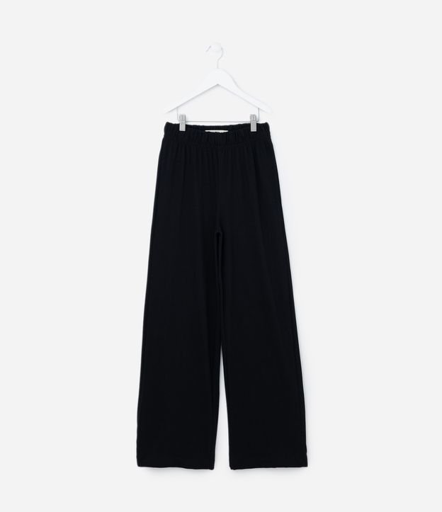 Calça Wide Leg Infantil em Cotton Malhão - Tam 5 a 14 anos