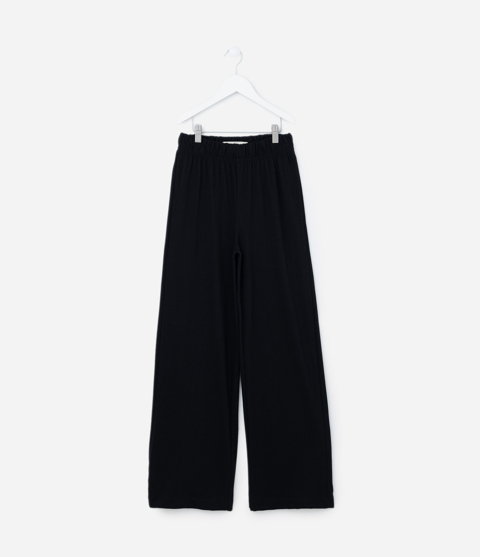 Calça Wide Leg Infantil em Cotton Malhão - Tam 5 a 14 anos Preto 1