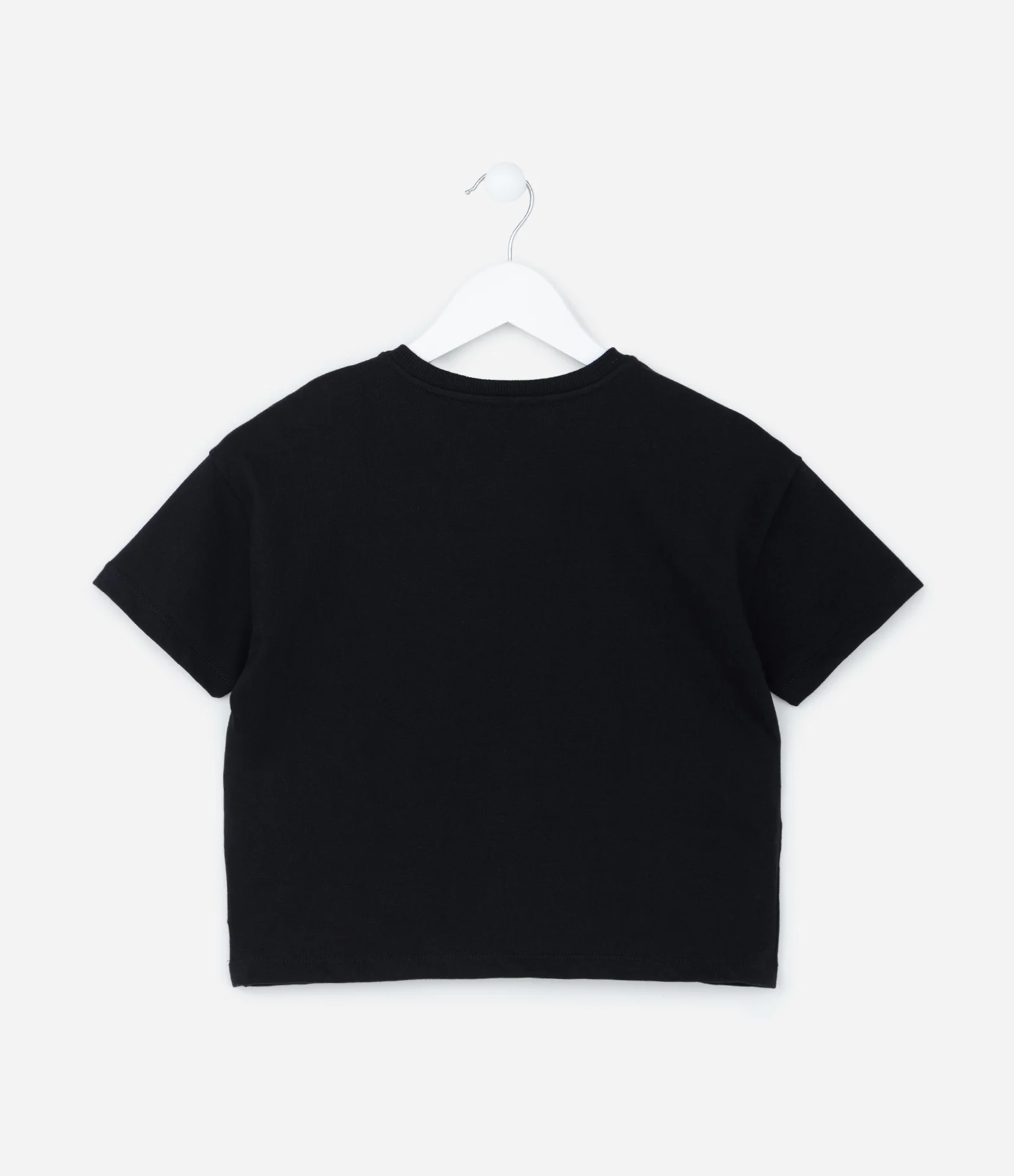 Camiseta Curta Infantil em Cotton Malhão - Tam 5 a 14 anos Preto 2