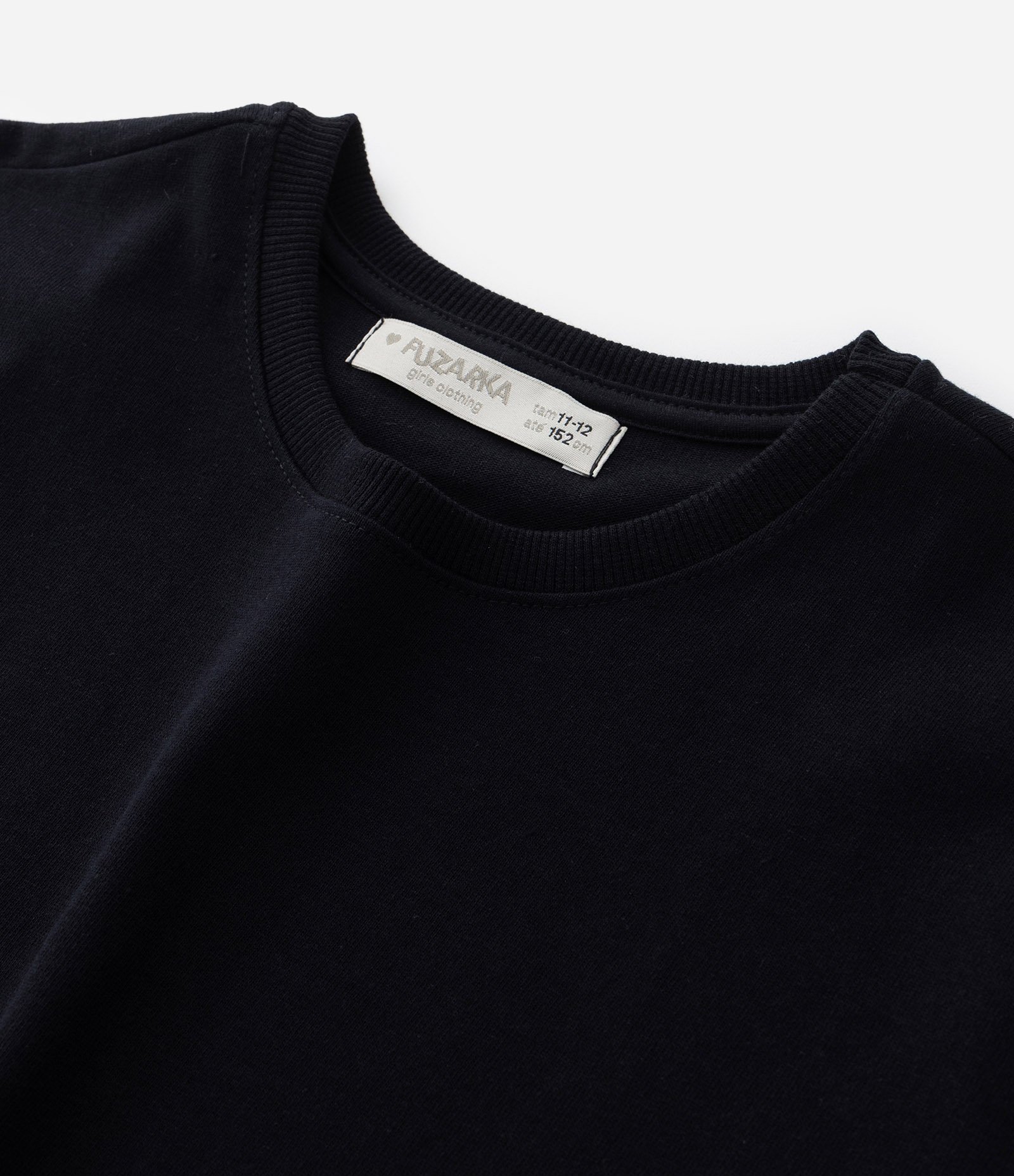 Camiseta Curta Infantil em Cotton Malhão - Tam 5 a 14 anos Preto 4