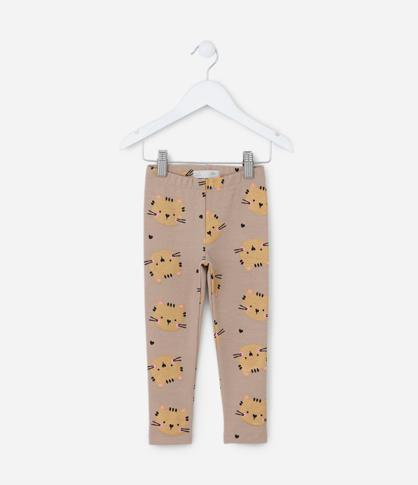 Calça Legging Infantil com Estampa Tigrinho - Tam 1 a 6 Anos Marrom 1