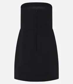 Vestido Curto Alfaiatado sem Alça com Decote Reto