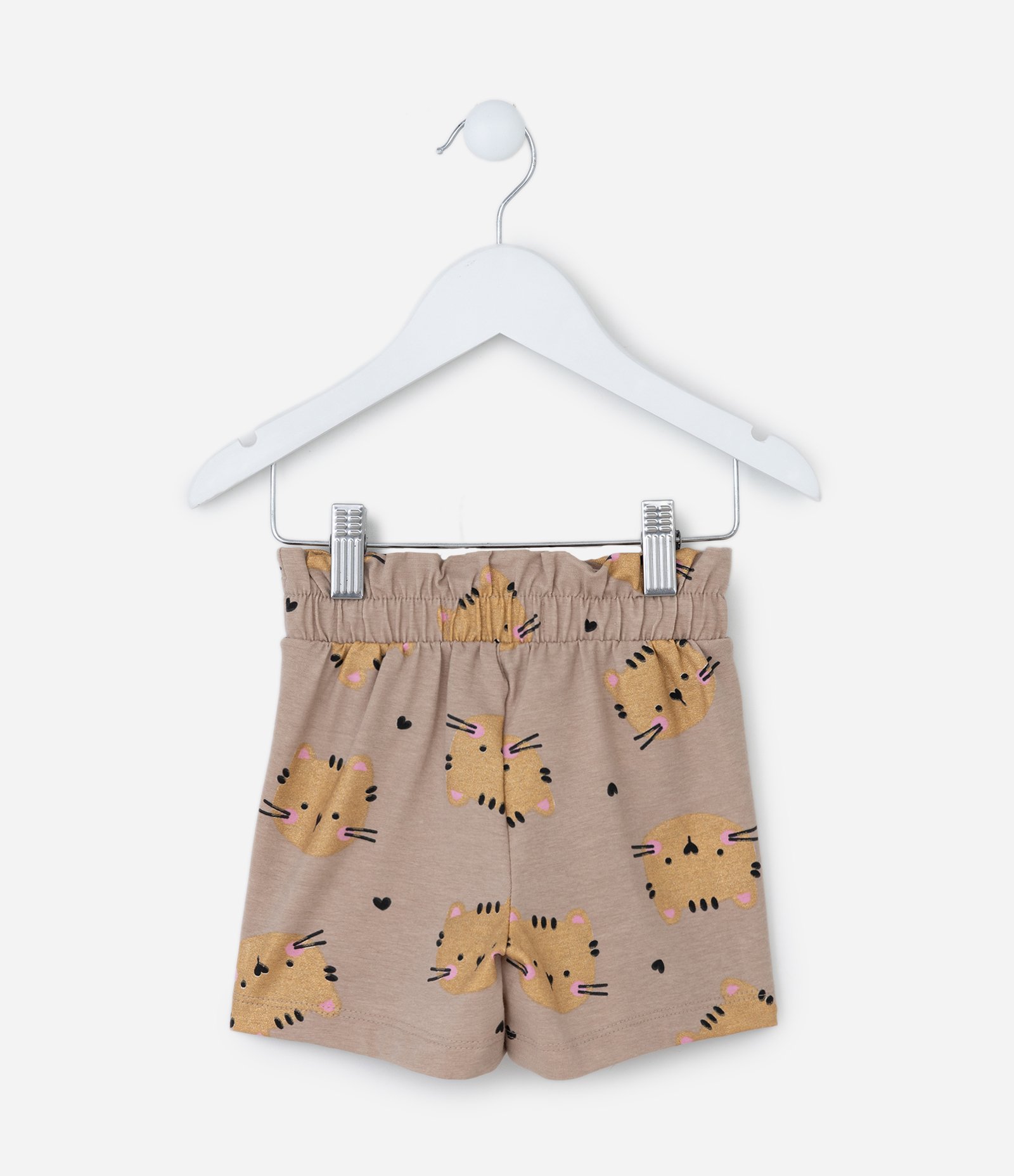 Short Infantil em Cotton com Estampa Tigre - Tam 1 a 6 Anos Marrom 2