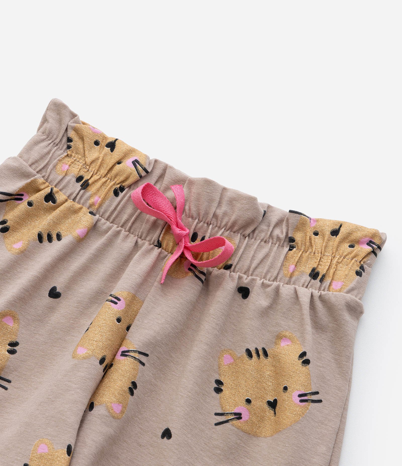 Short Infantil em Cotton com Estampa Tigre - Tam 1 a 6 Anos Marrom 4