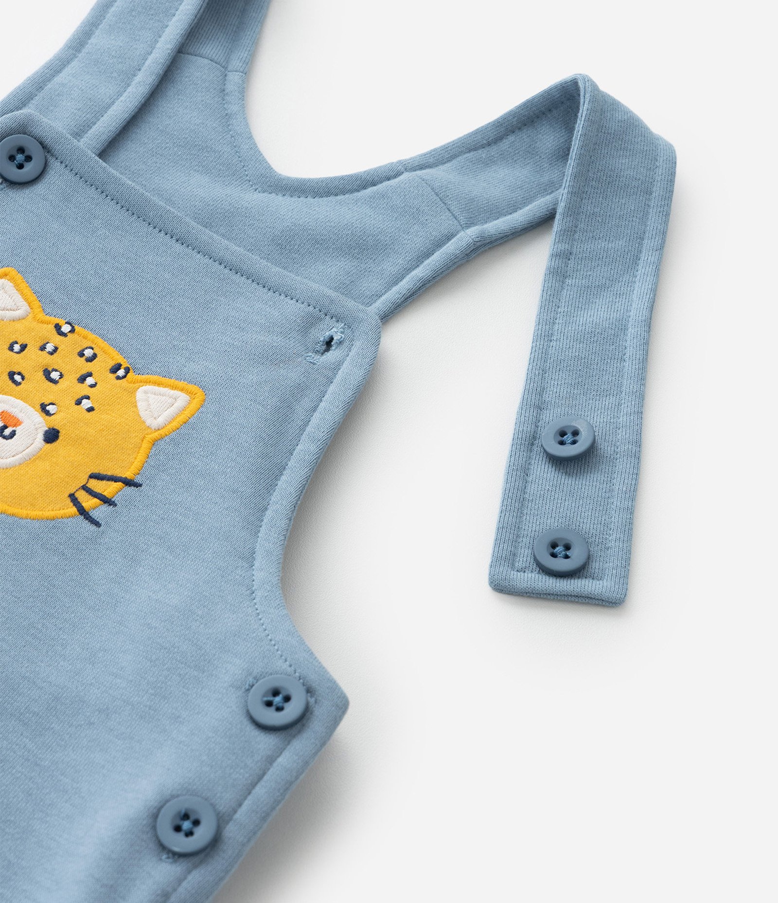 Conjunto Infantil em Moletom com Estampa de Tigre - Tam 0 a 18 Meses Azul 10