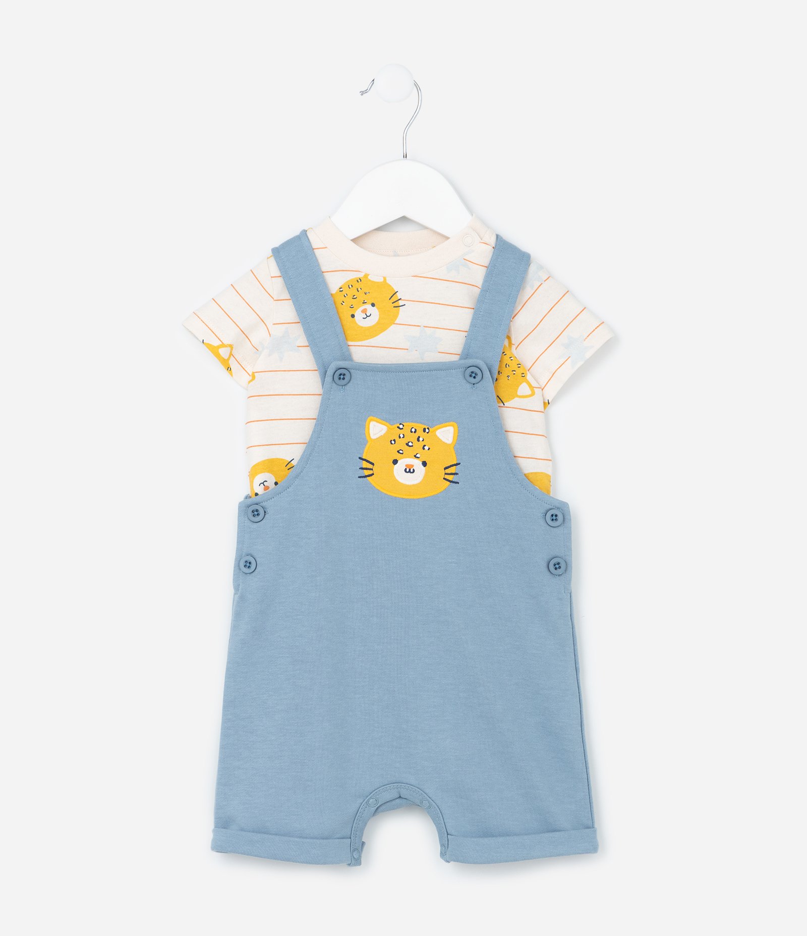 Conjunto Infantil em Moletom com Estampa de Tigre - Tam 0 a 18 Meses Azul 2
