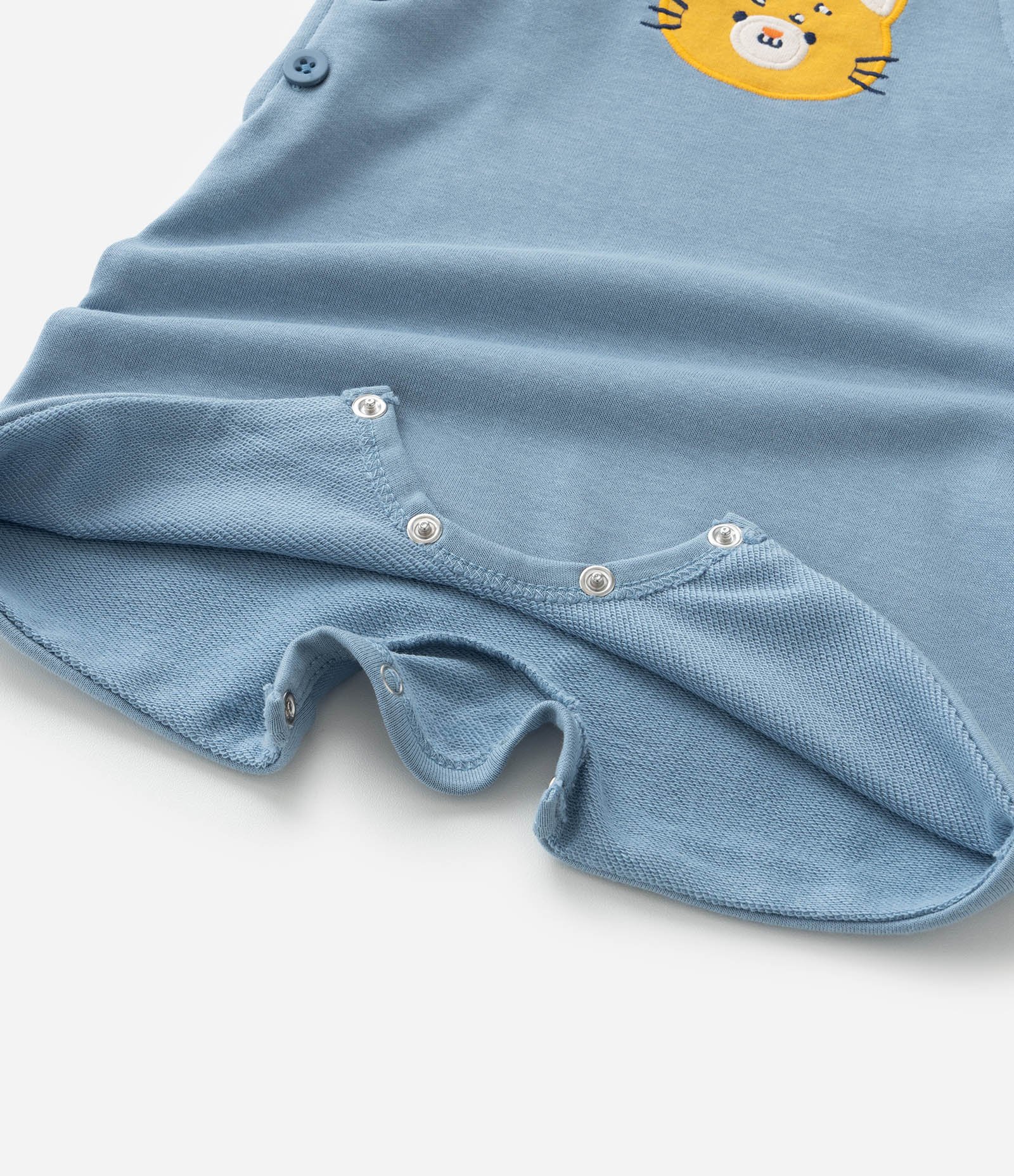 Conjunto Infantil em Moletom com Estampa de Tigre - Tam 0 a 18 Meses Azul 8