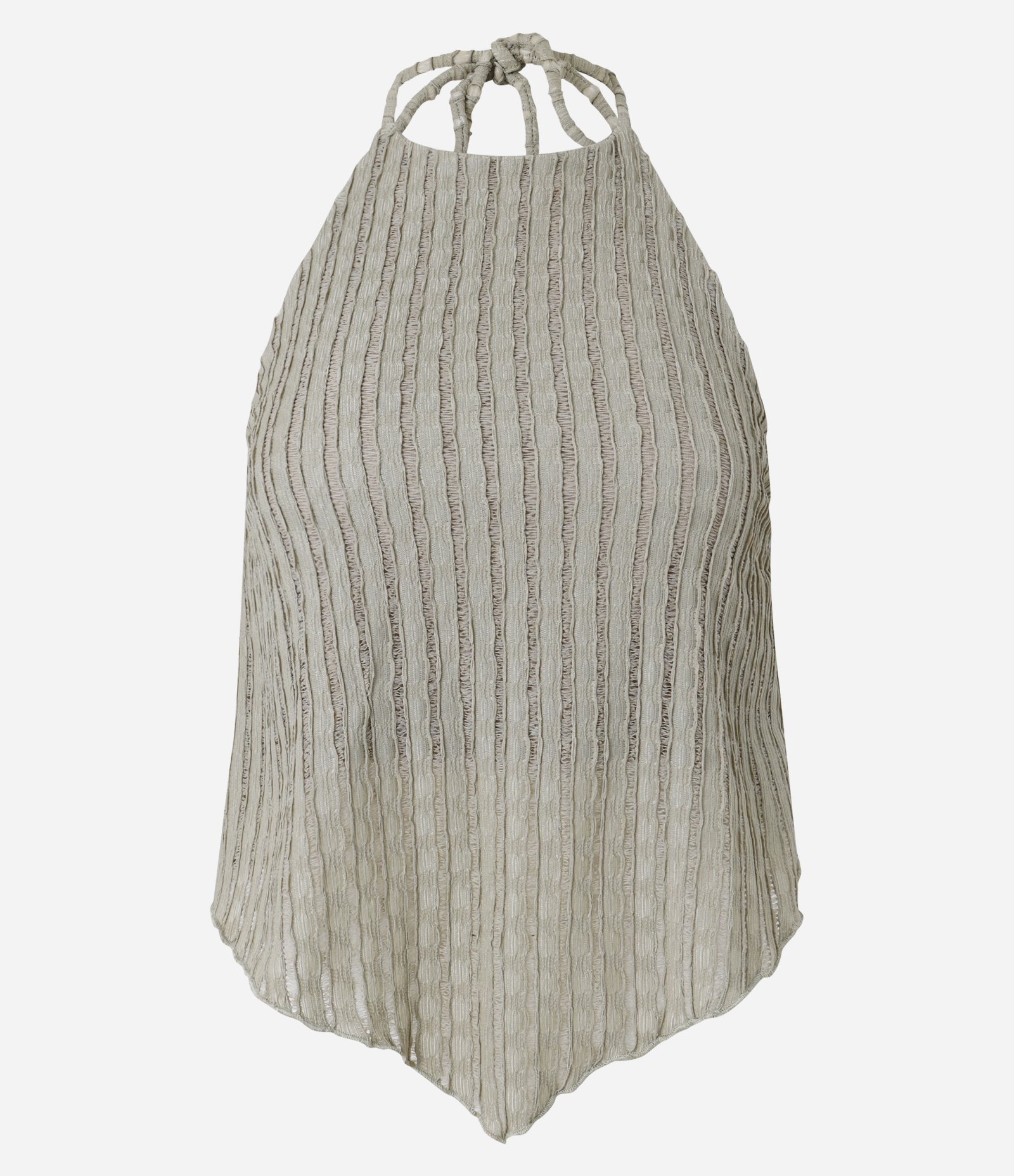 Blusa Texturizada Frente Única com Amarração Verde 6