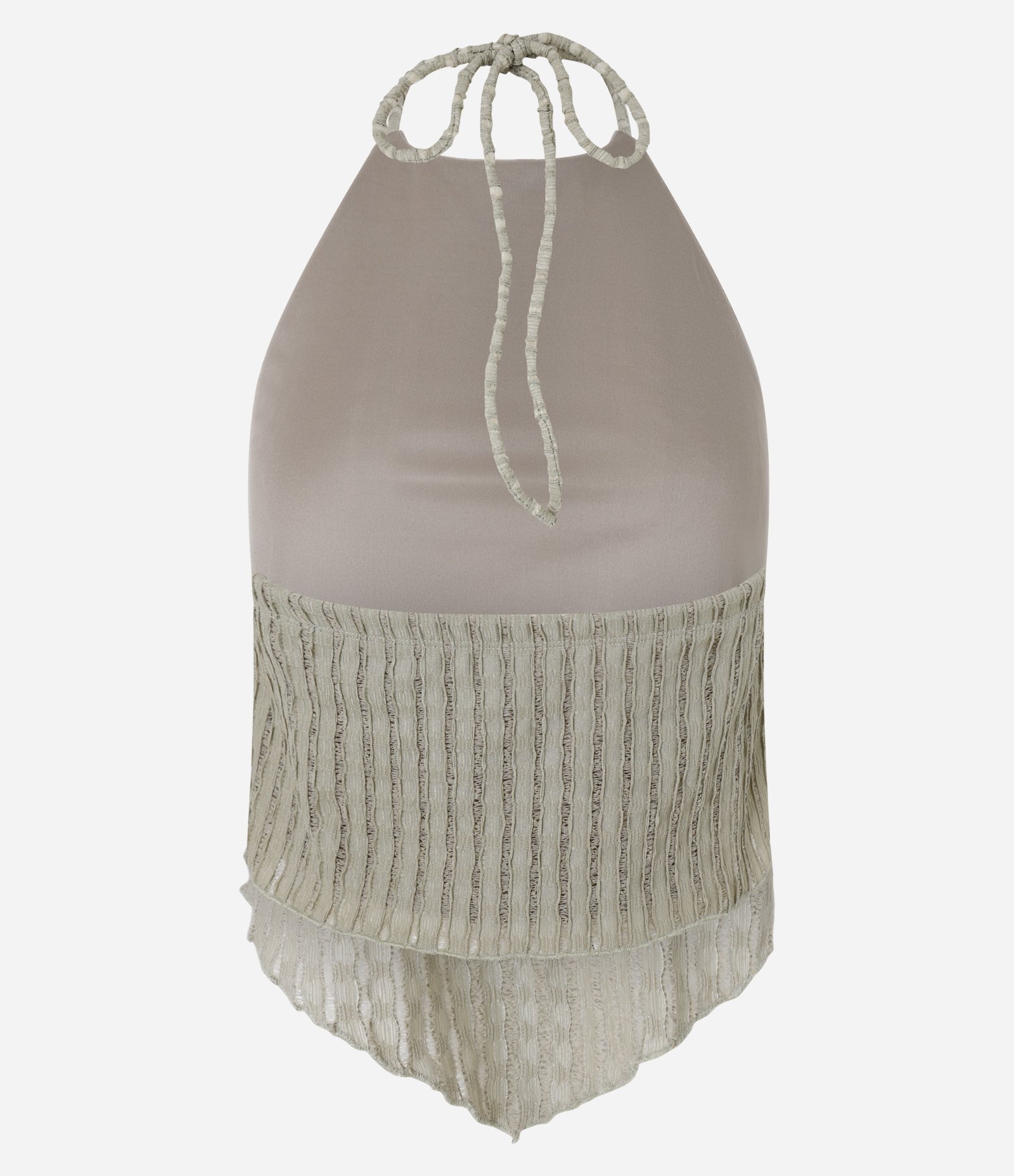 Blusa Texturizada Frente Única com Amarração Verde 8