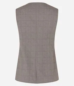 Colete Regular em Ponto Roma com Botões Forrados