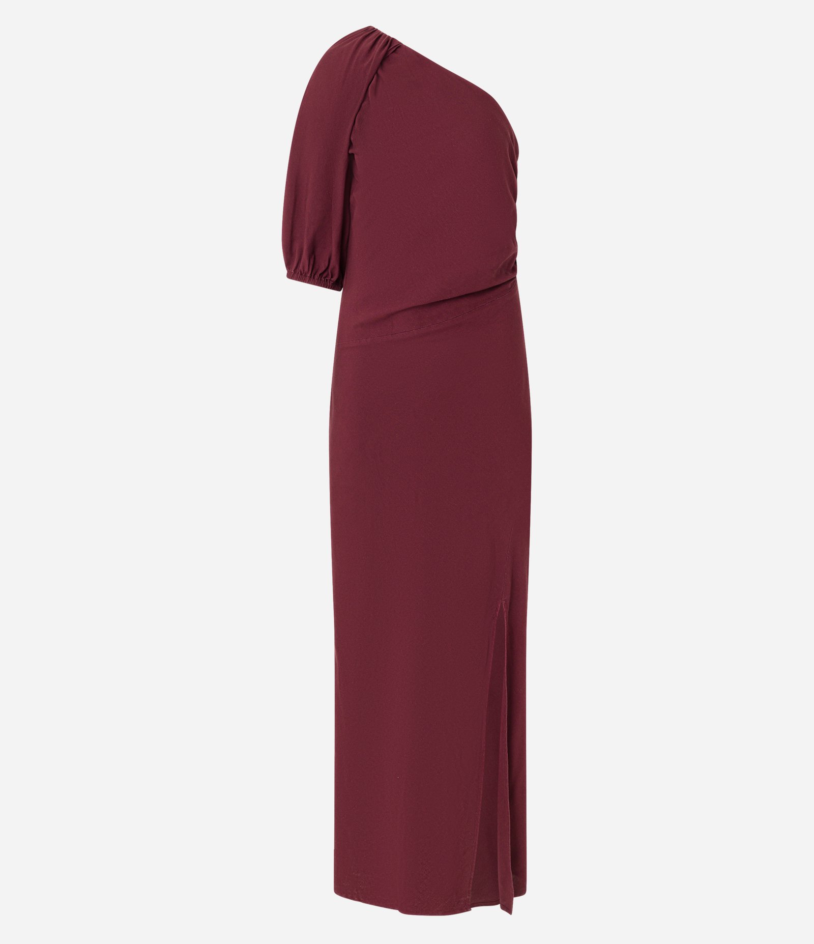 Vestido Evasê Ombro Só em Viscolinho com Franzidos Marrom 7