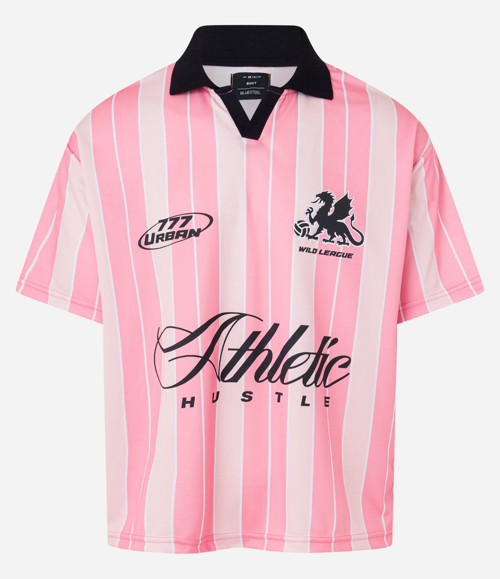 Camisa Polo Boxy Sportcore Estampa Lettering Athletic Rosa 5