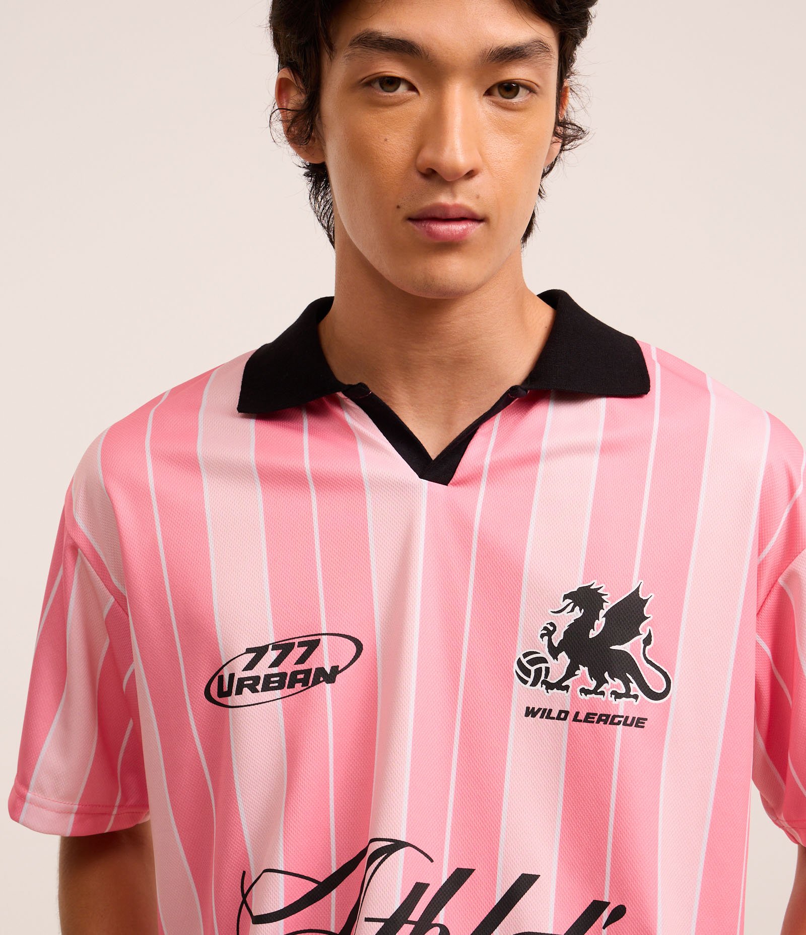 Camisa Polo Boxy Sportcore Estampa Lettering Athletic Rosa 4