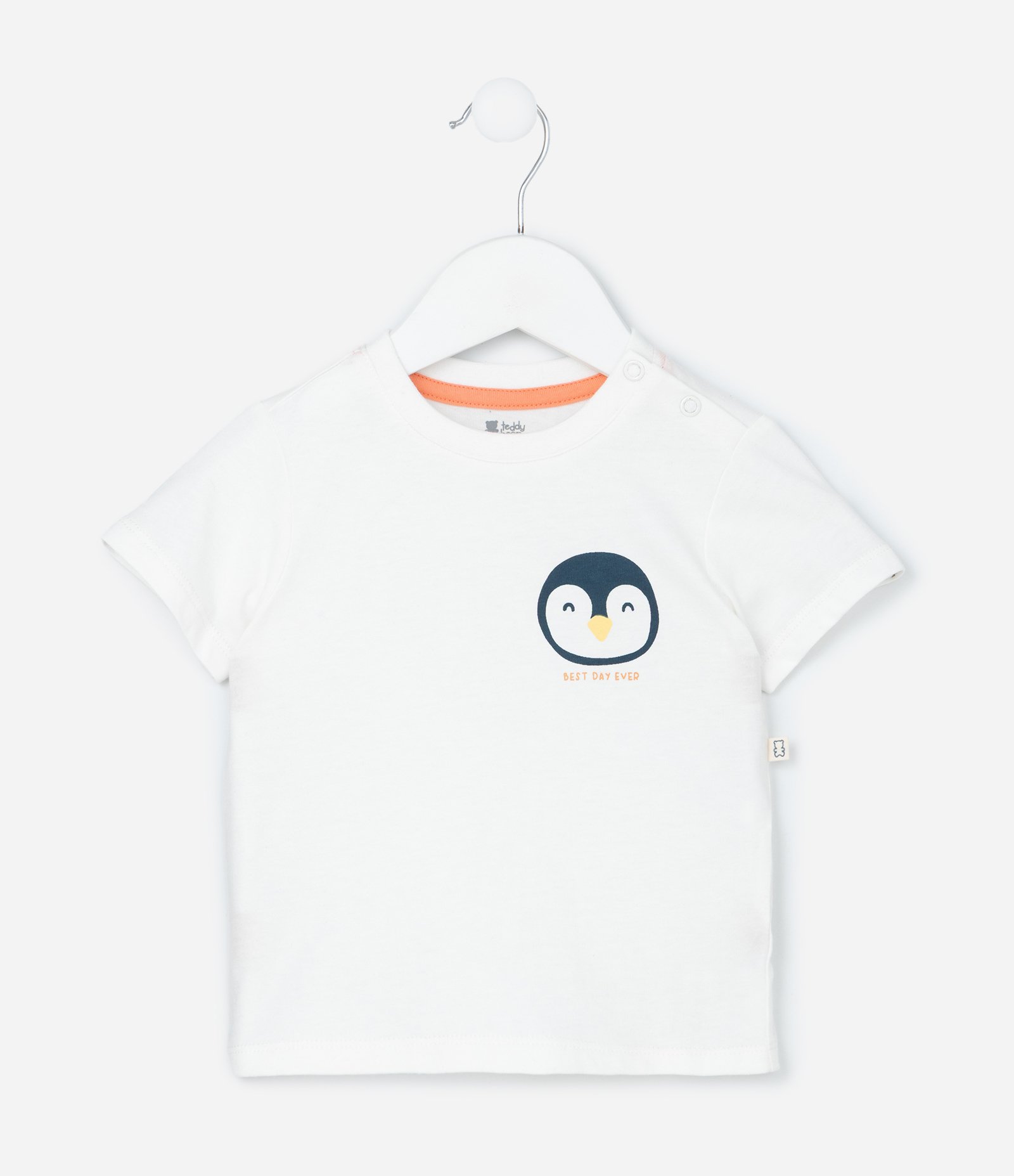 Conjunto Infantil em Microfibra com Estampa de Pinguim - Tam 0 a 18 Meses Branco/Azul 3