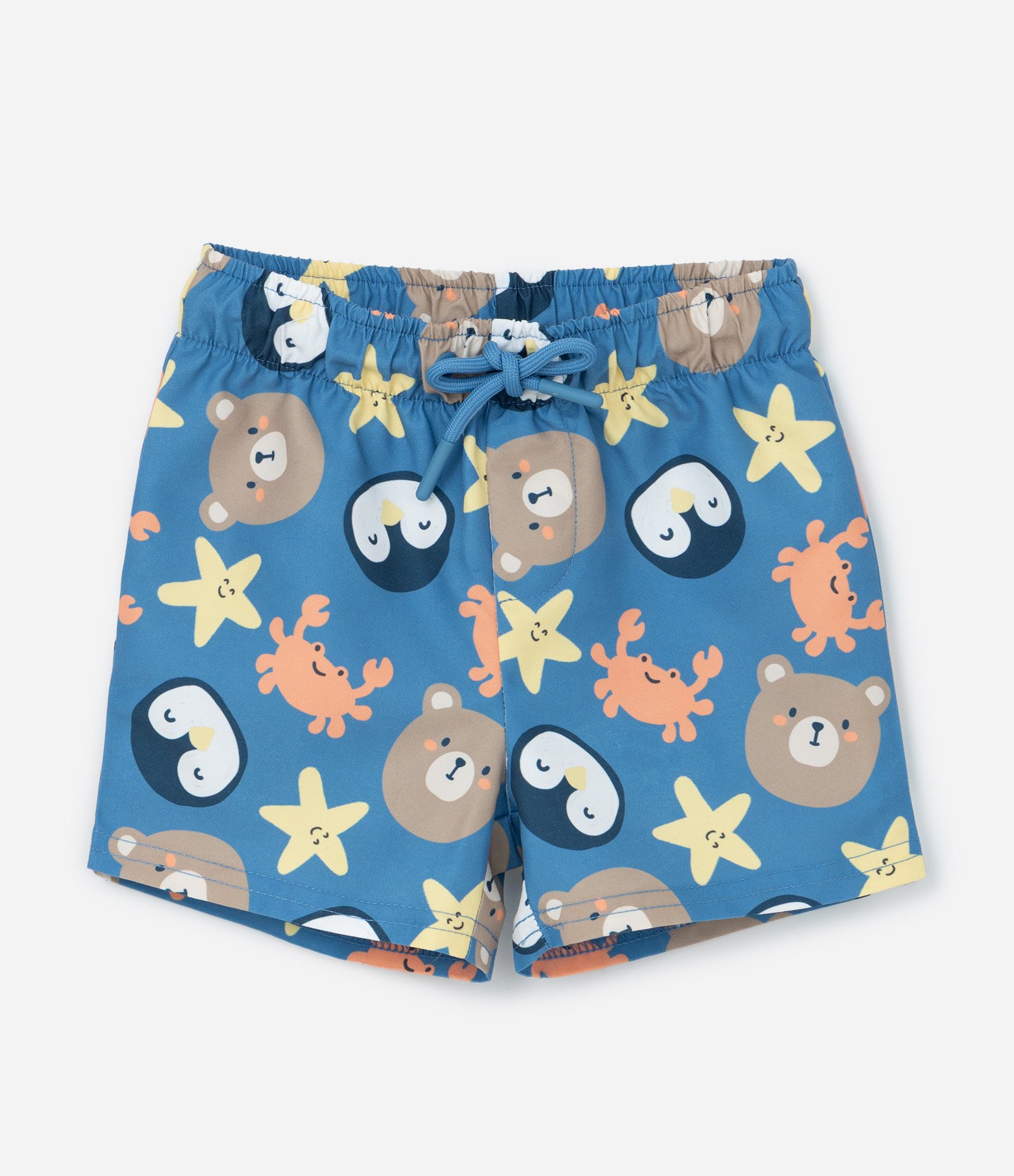 Conjunto Infantil em Microfibra com Estampa de Pinguim - Tam 0 a 18 Meses Branco/Azul 5