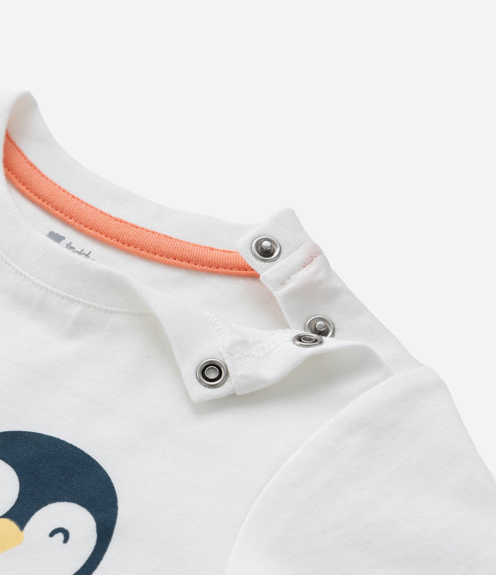 Conjunto Infantil em Microfibra com Estampa de Pinguim - Tam 0 a 18 Meses Branco/Azul 8