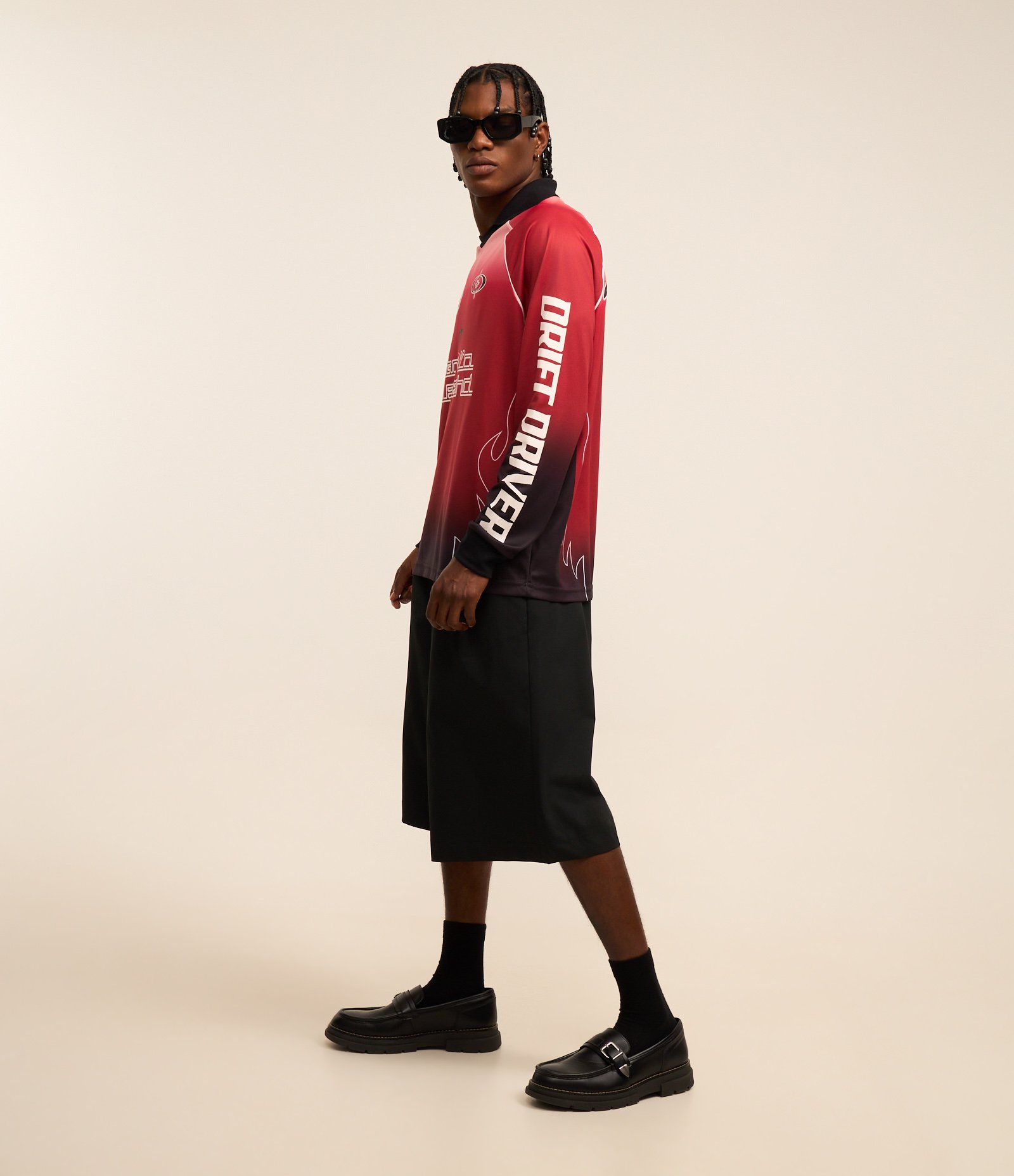 Camisa Boxy Esportiva Com Estampa Degradê Vermelho 9