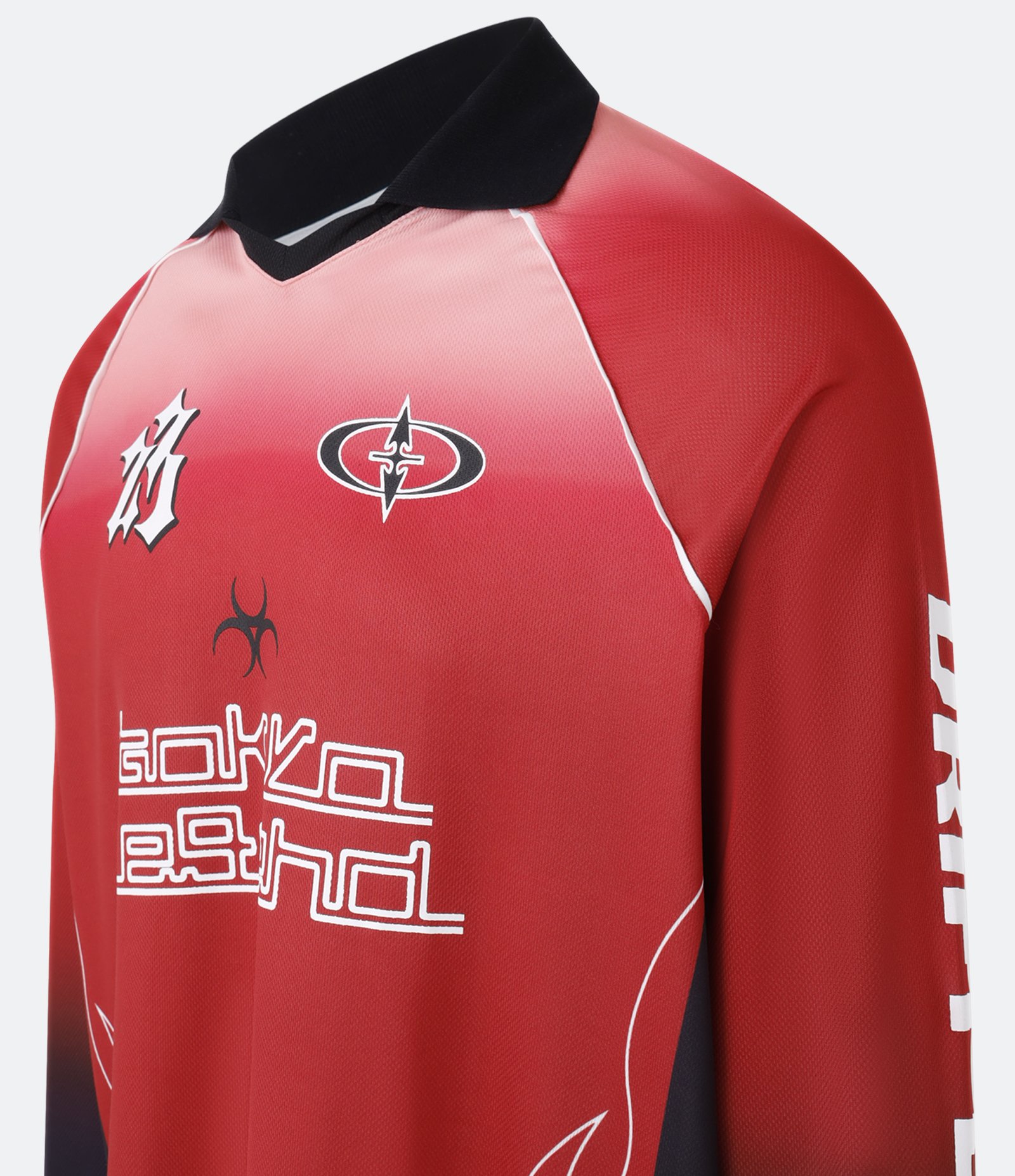 Camisa Boxy Esportiva Com Estampa Degradê Vermelho 11