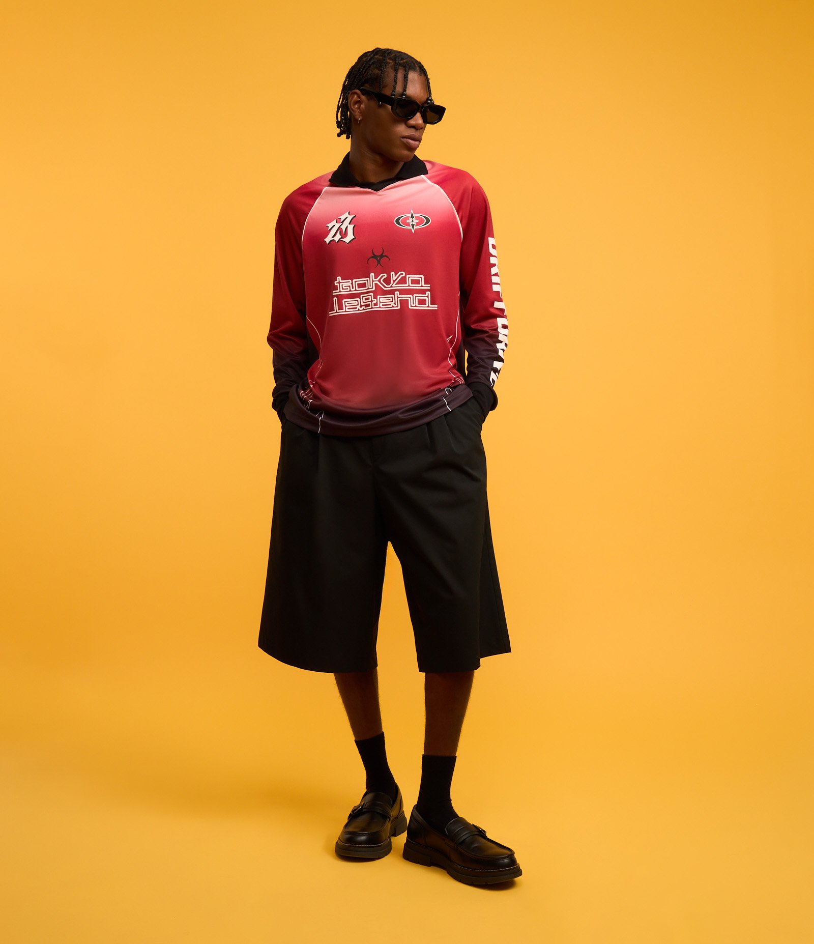 Camisa Boxy Esportiva Com Estampa Degradê Vermelho 2