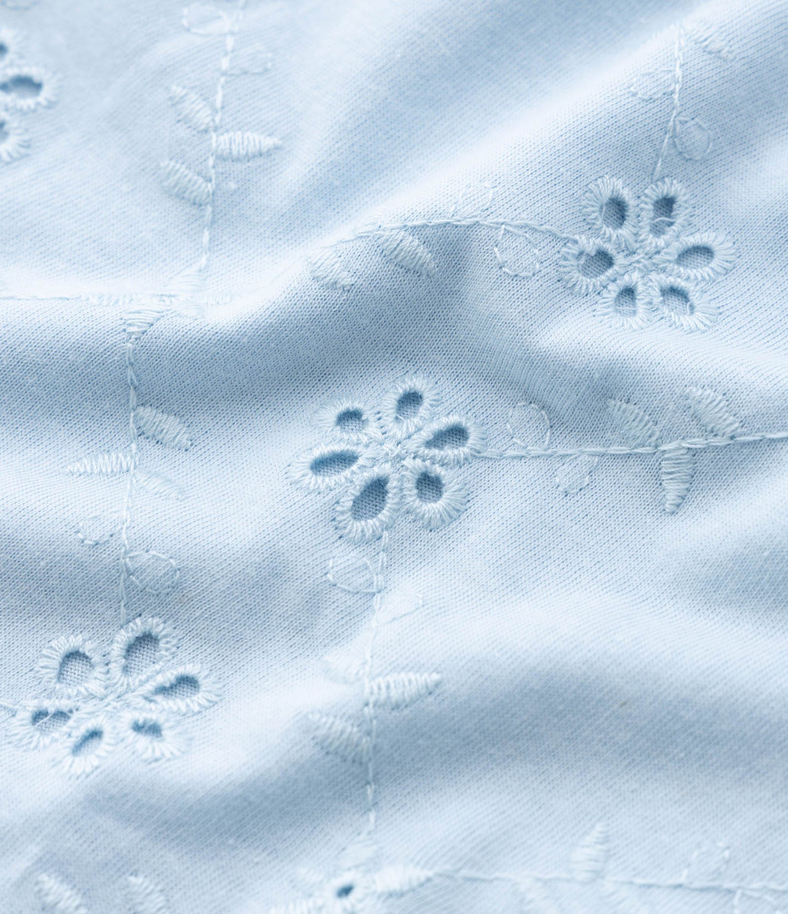 Vestido Infantil em Laise com Bordado de Flores - Tam 5 a 14 Anos Azul 3