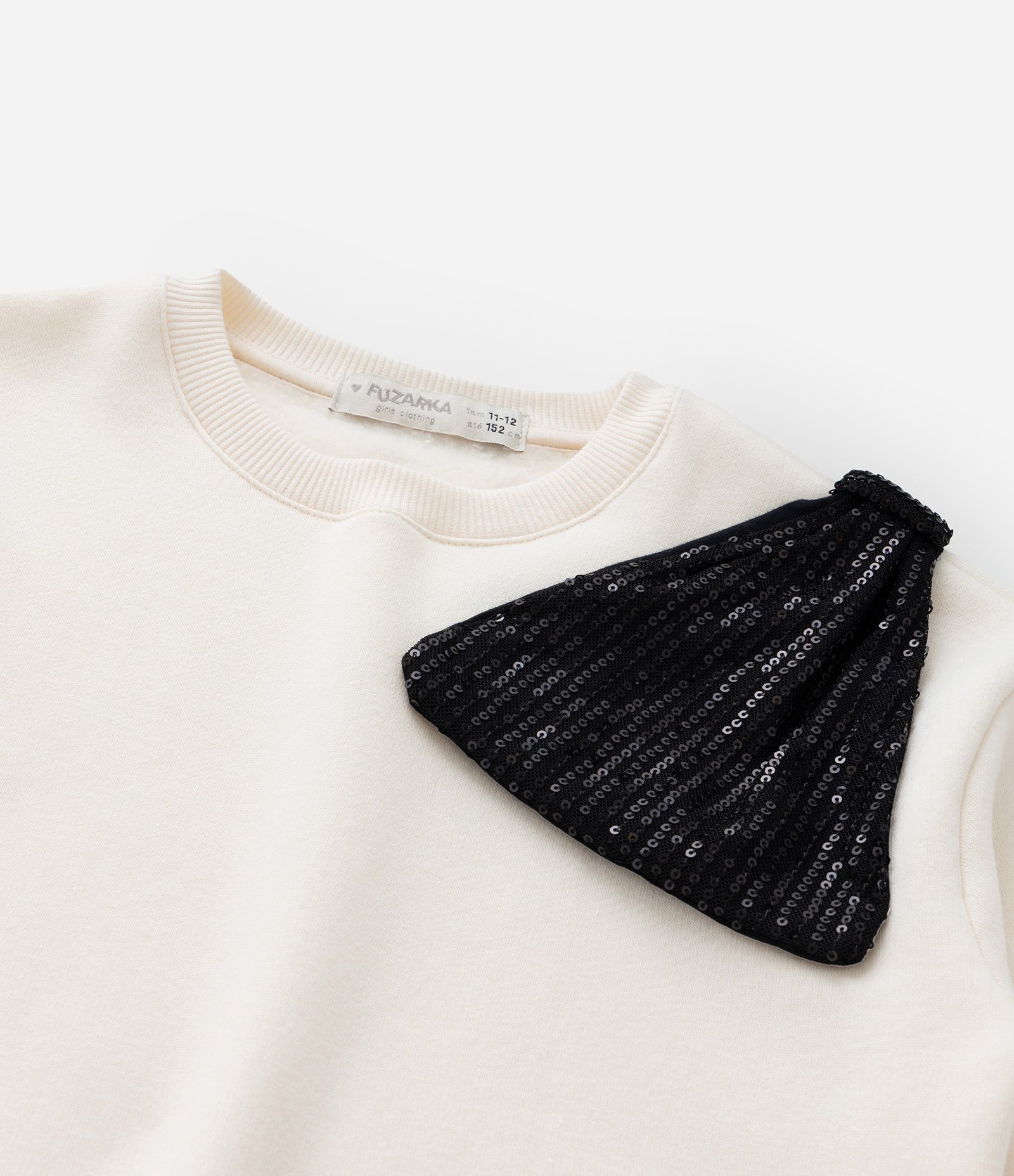 Casaco Infantil com Laço em Paetês no Ombro - Tam  5 a 14 Anos Off White 7