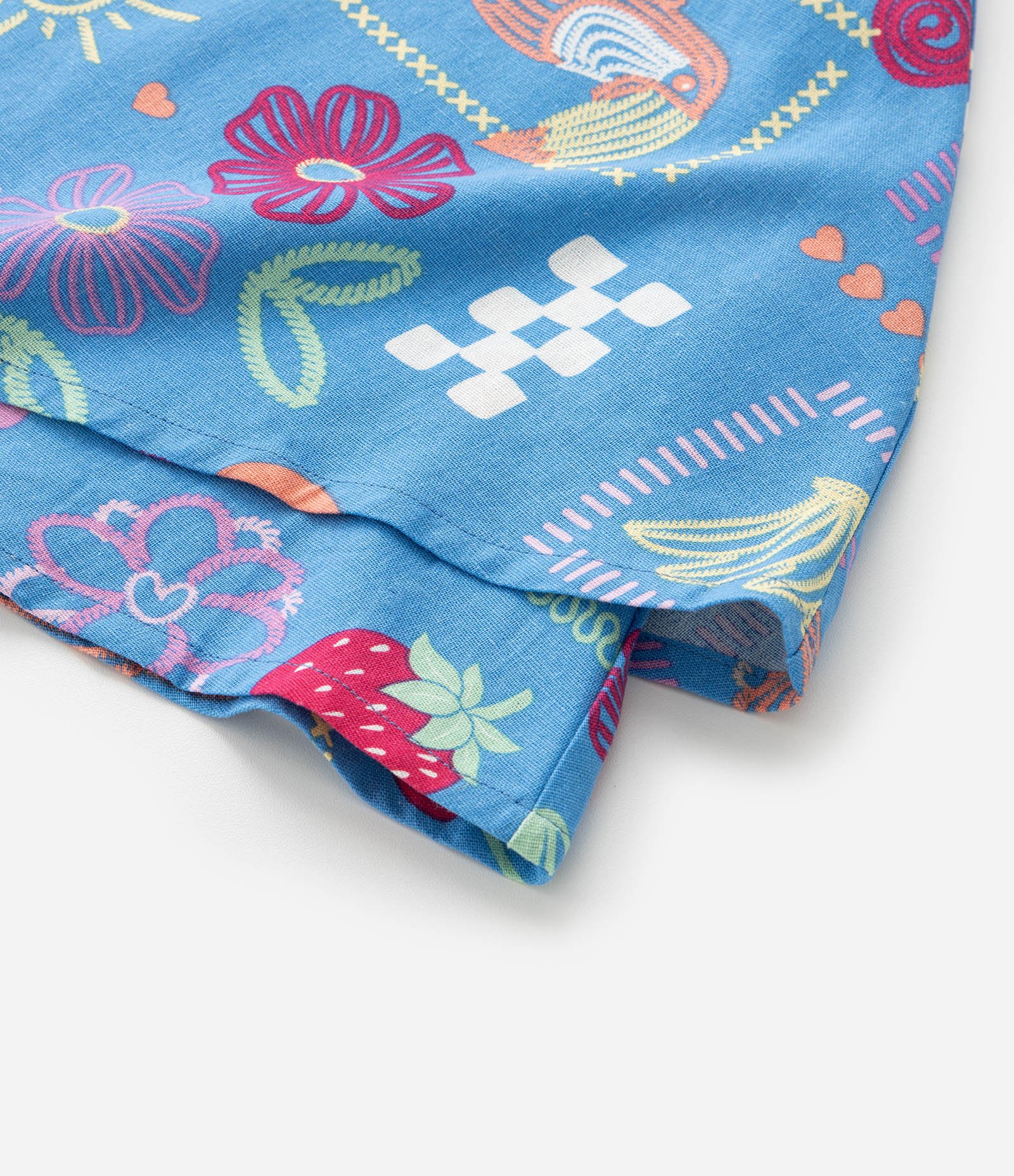 Vestido Infantil em Viscolinho com Estampa Divertida - Tam 5 a 14 Anos Azul 5