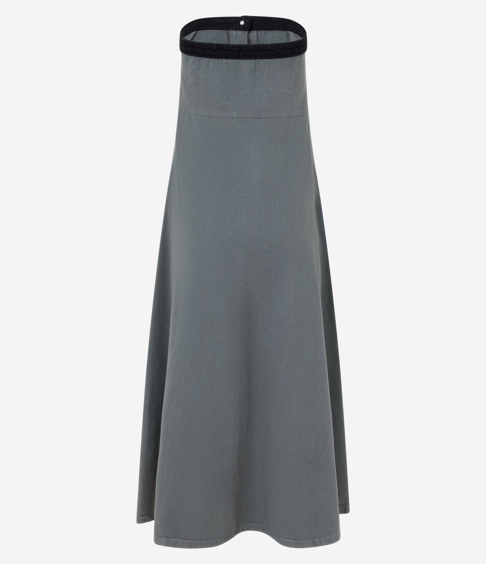 Vestido Evasê Longo em Sarja com Tingimento Cationizado Cinza 5