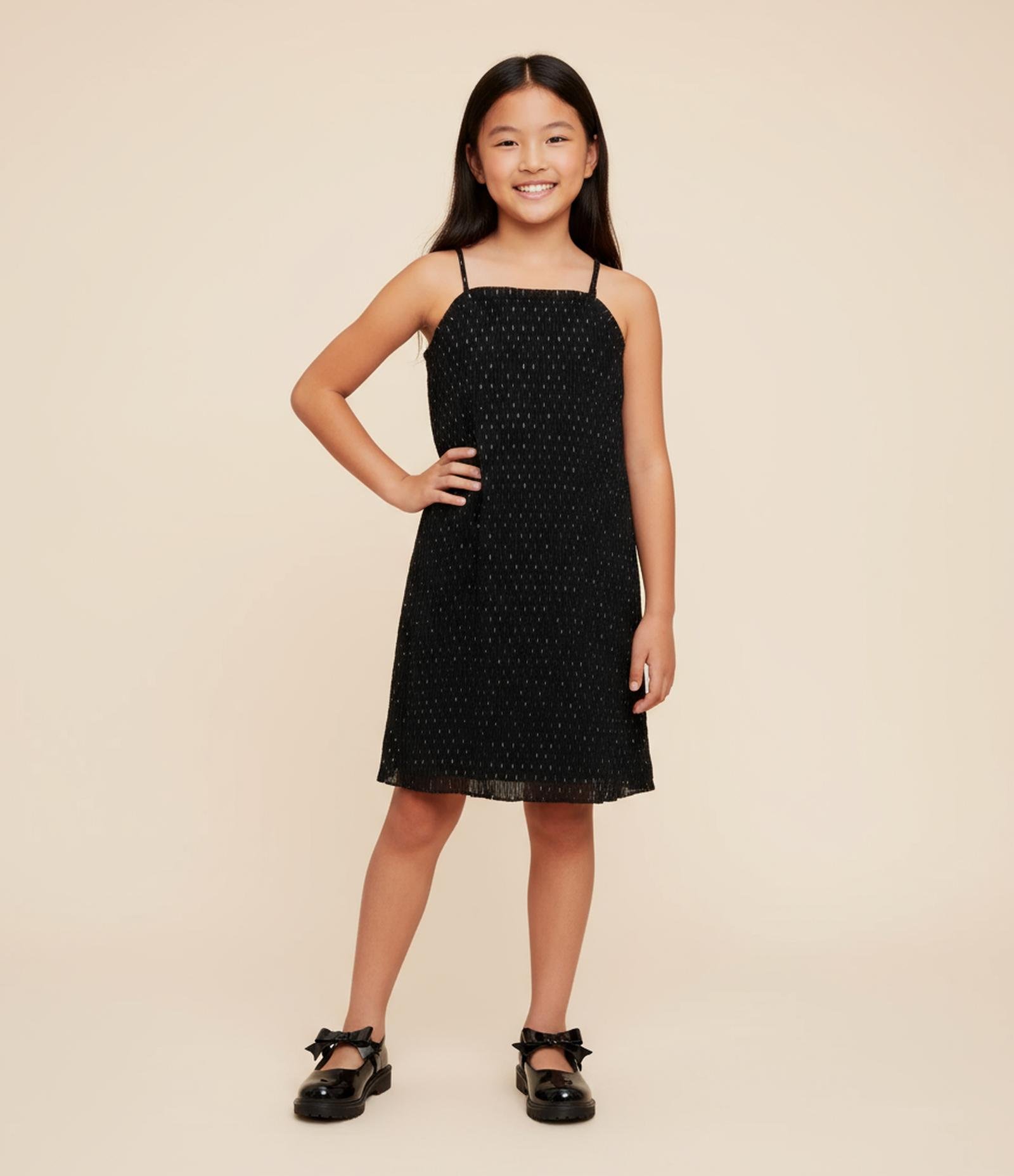 Vestido Infantil Reto de Alcinha Estampado - Tam 5 a 14 Anos Preto 1