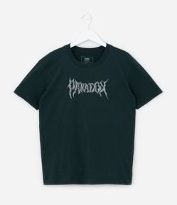 Camiseta Infantil com Lettering Relevo Paradox - Tam 5 a 14 Anos