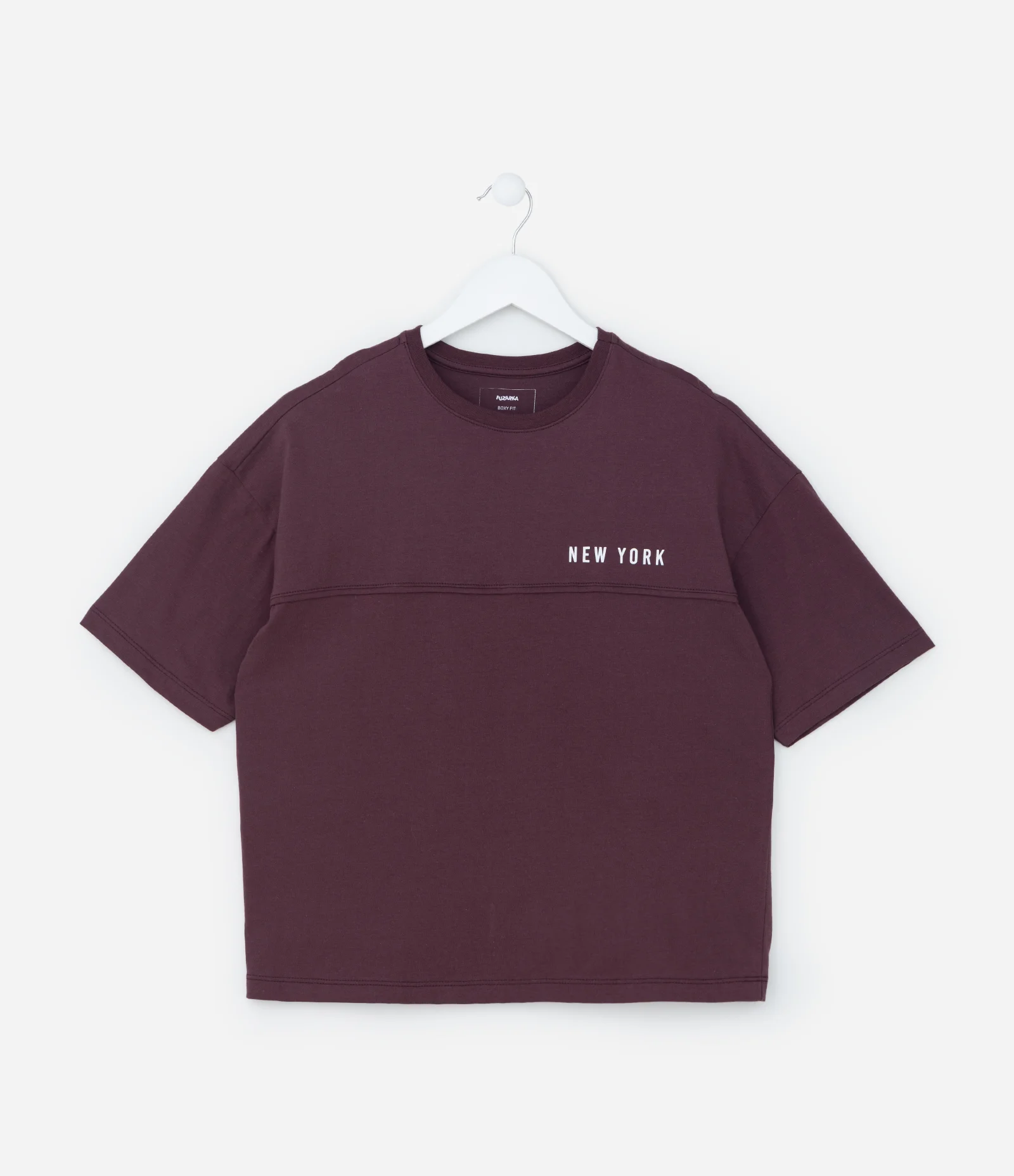 Camiseta Infantil com Lettering Frente e Costas - Tam 5 a 14 Anos Vermelho Bordô 1