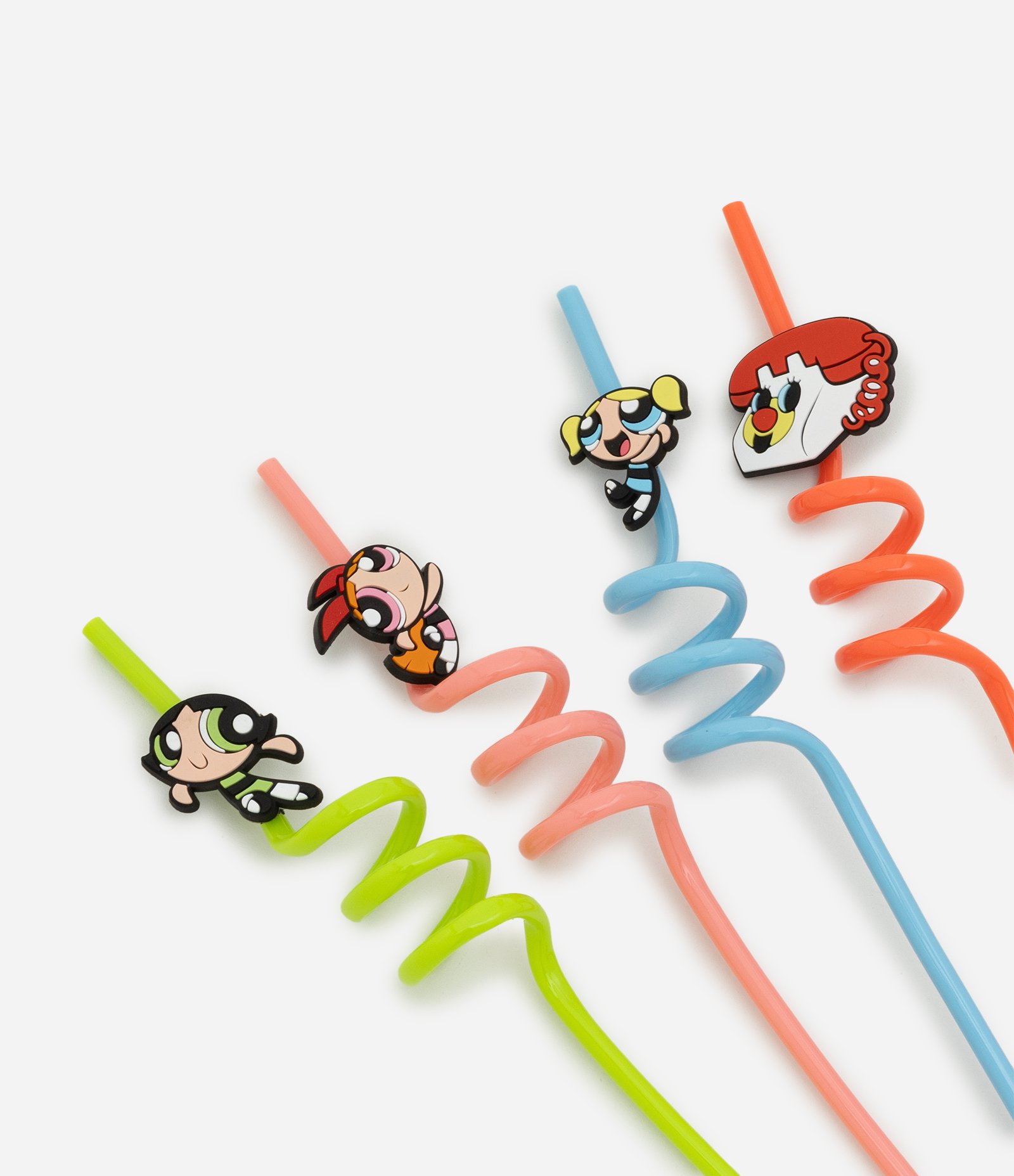 Kit 04 Canudos Reutilizáveis em Plástico Meninas Superpoderosas Multicores 3