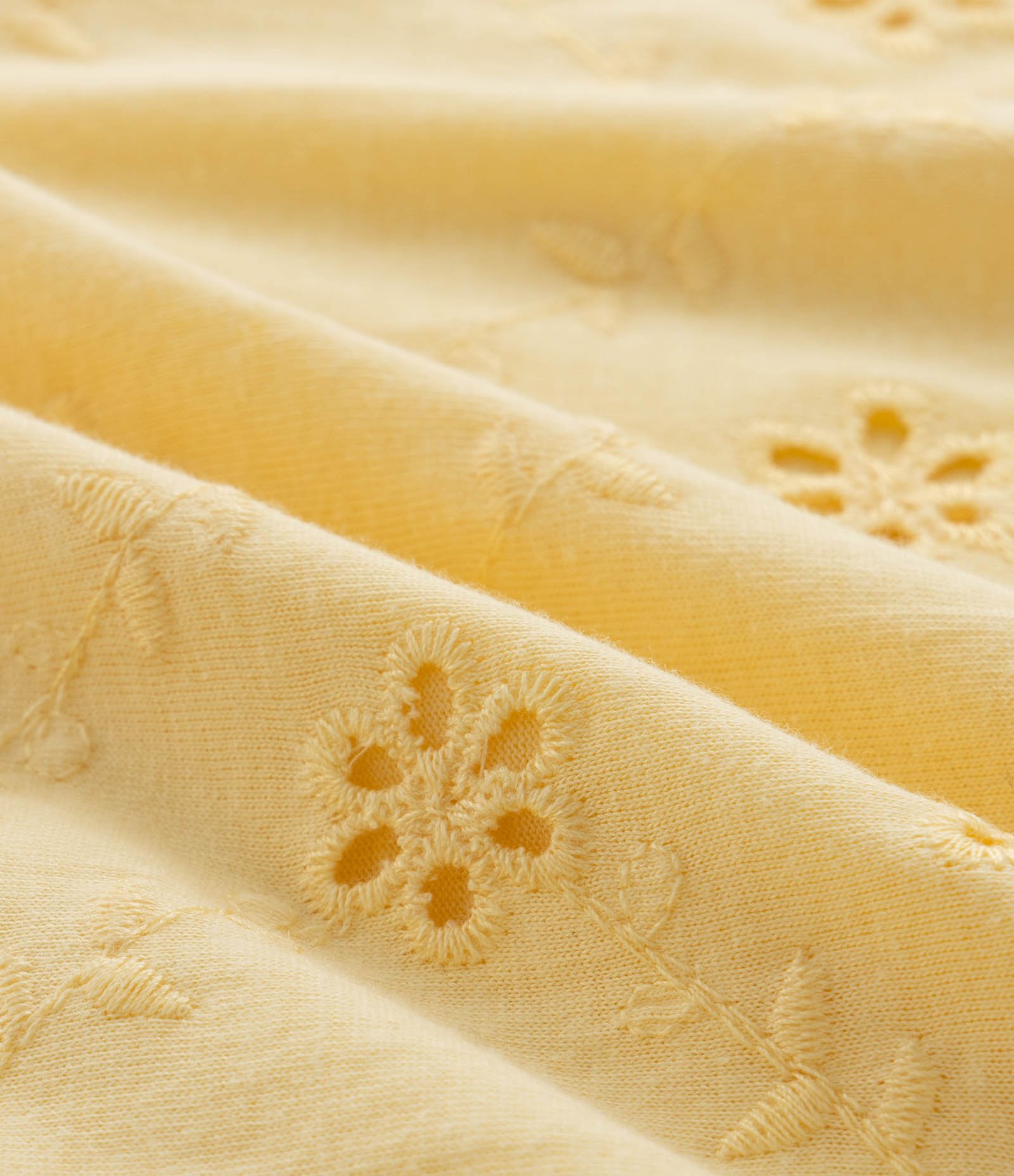 Vestido Infantil em Laise com Bordado de Flores - Tam 5 a 14 Anos Amarelo 3