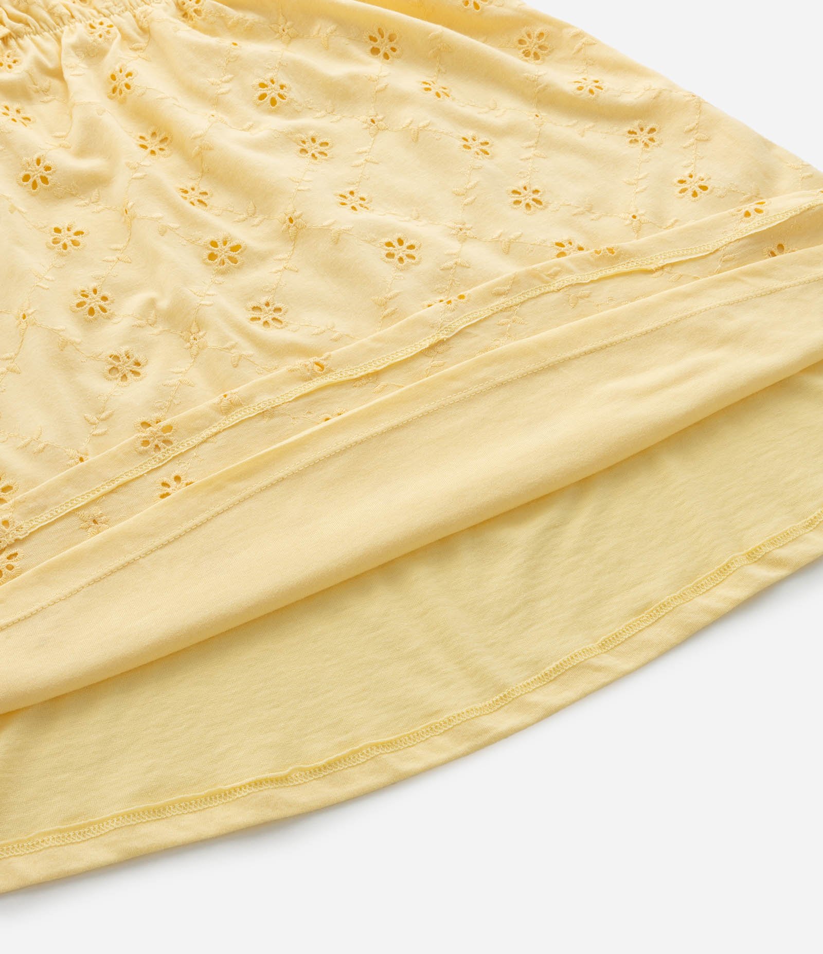 Vestido Infantil em Laise com Bordado de Flores - Tam 5 a 14 Anos Amarelo 4