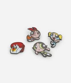 Kit 04 Pins de Metal das Meninas Superpoderosas