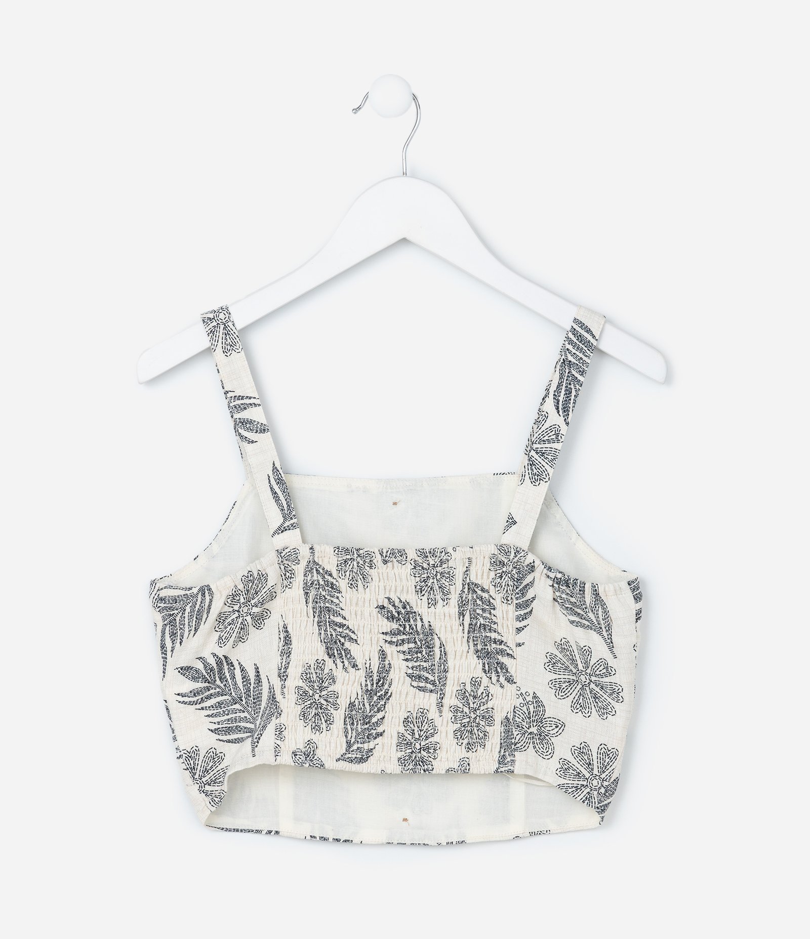 Blusa Infantil em Viscolinho com Estampa Folhagens - Tam 5 a 14 Anos Bege 3