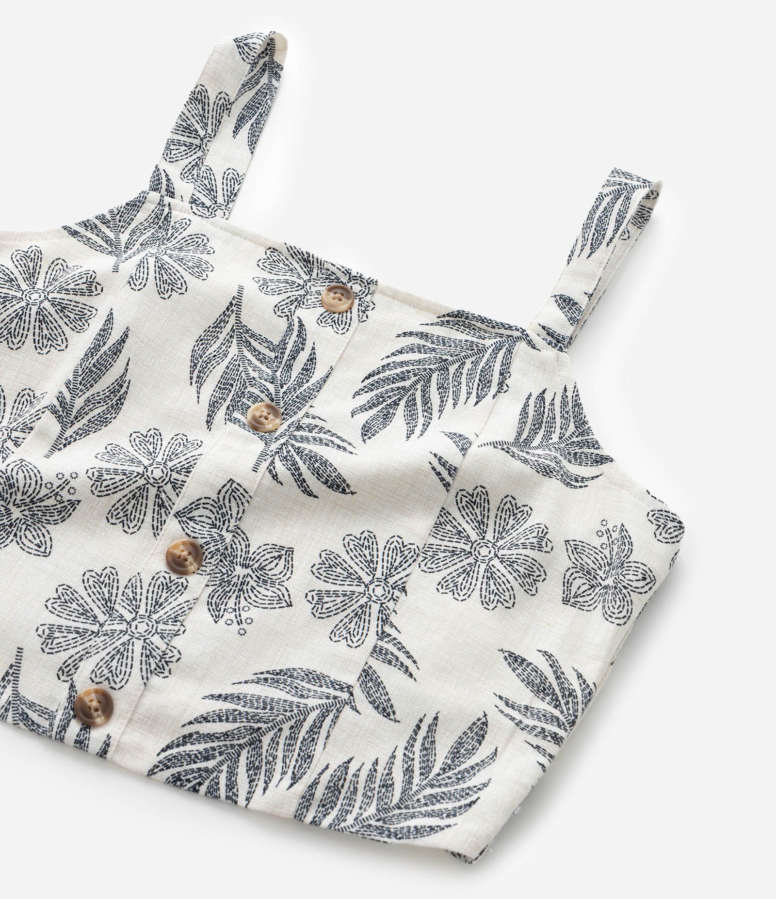 Blusa Infantil em Viscolinho com Estampa Folhagens - Tam 5 a 14 Anos Bege 7