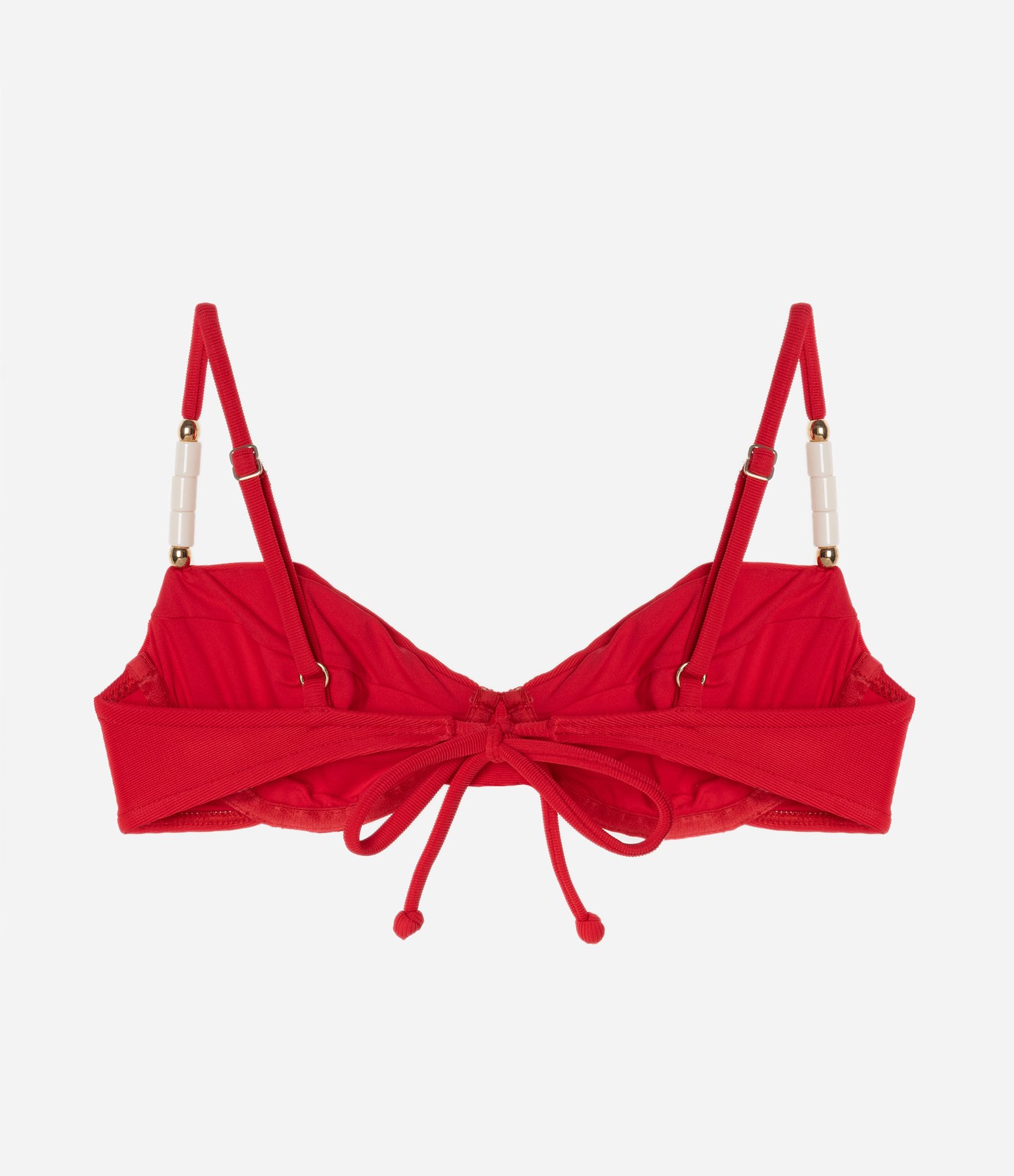 Biquíni Top Meia Taça em Microfibra com Miçangas Vermelho 6