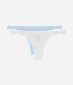 Kit 02 Calcinhas String Fio em Algodão Básicas