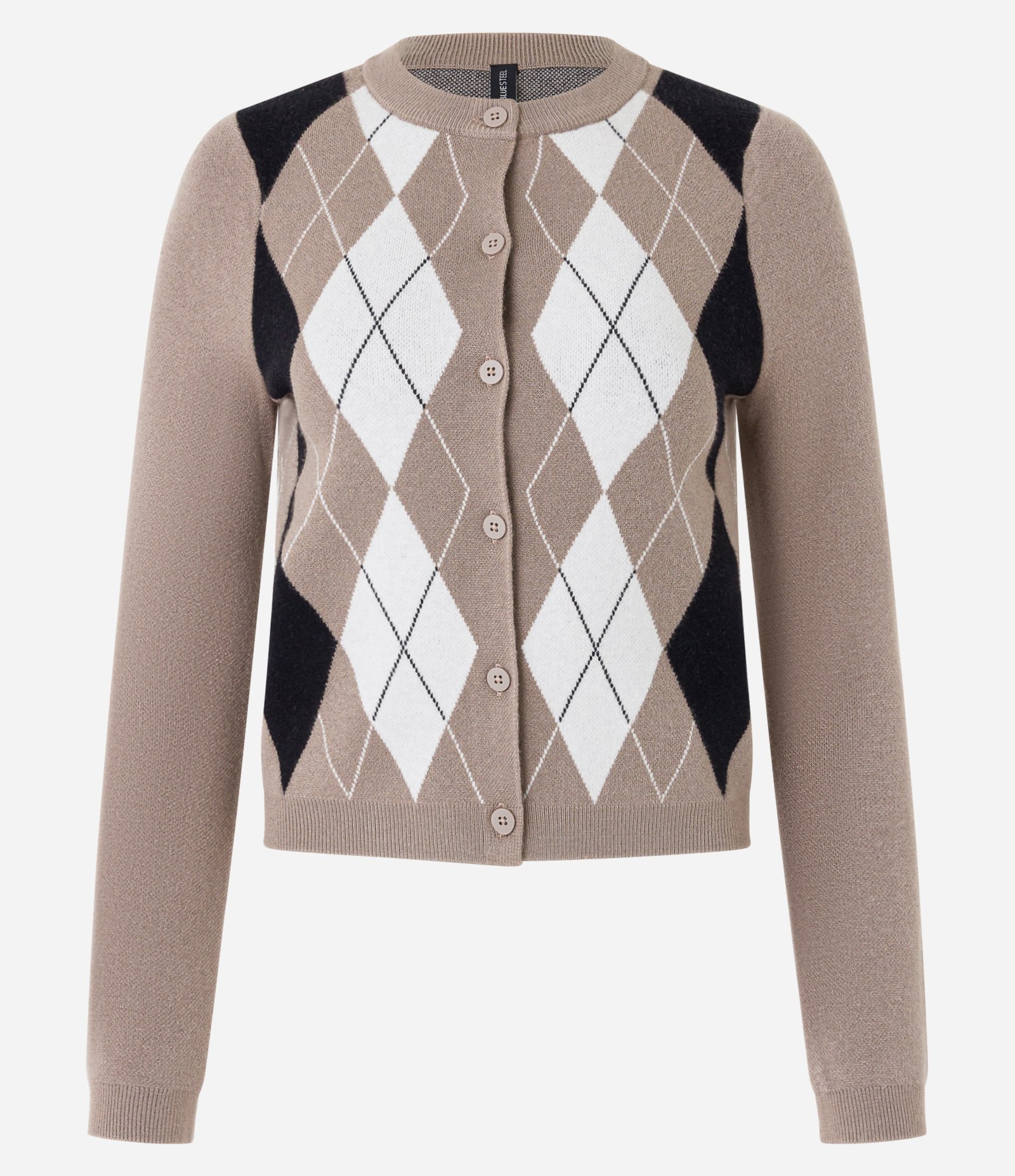 Cardigan em Tricô com Estampa Xadrez Marrom 4