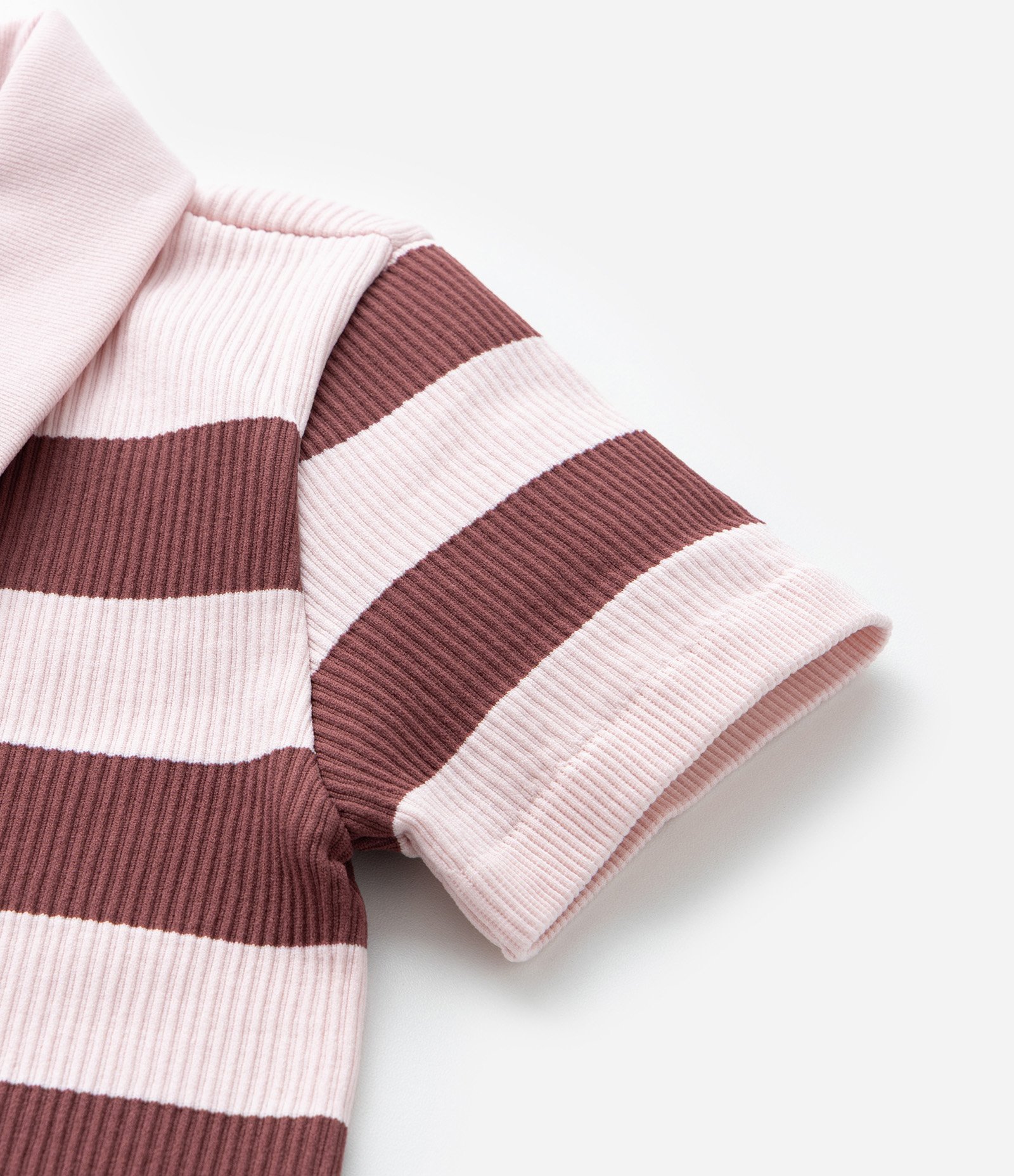 Camisa Infantil com Gola Polo Seamless - Tam 5 a 14 Anos Rosa/Marrom 5