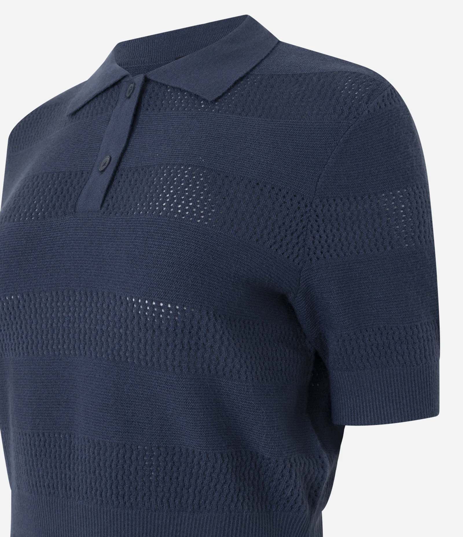 Blusa em Tricô com Gola Polo Azul 7