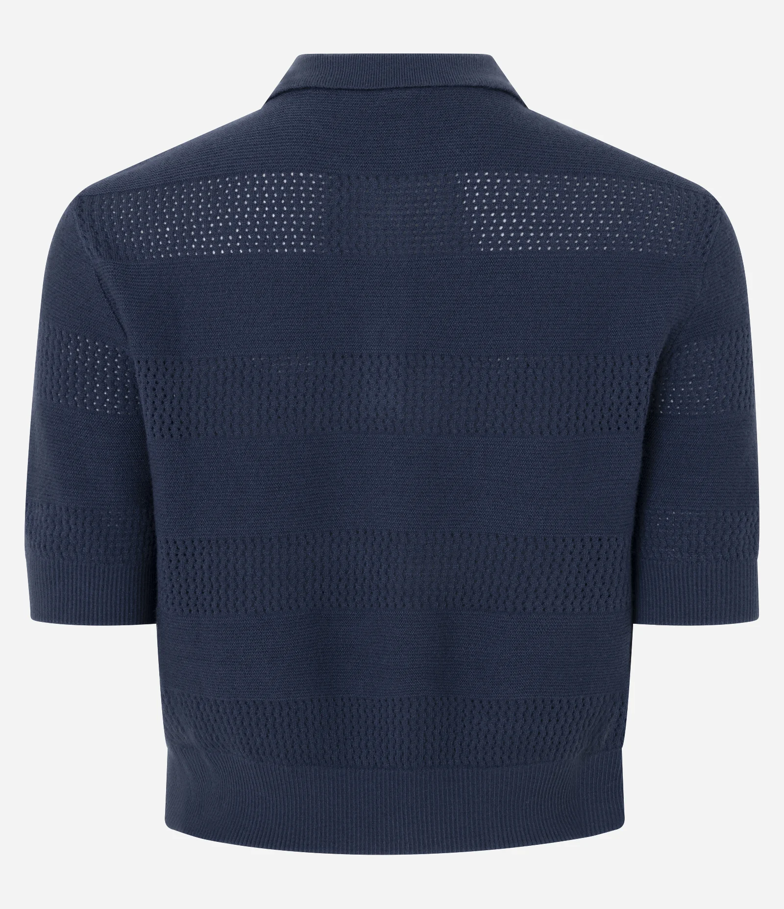 Blusa em Tricô com Gola Polo Azul 8