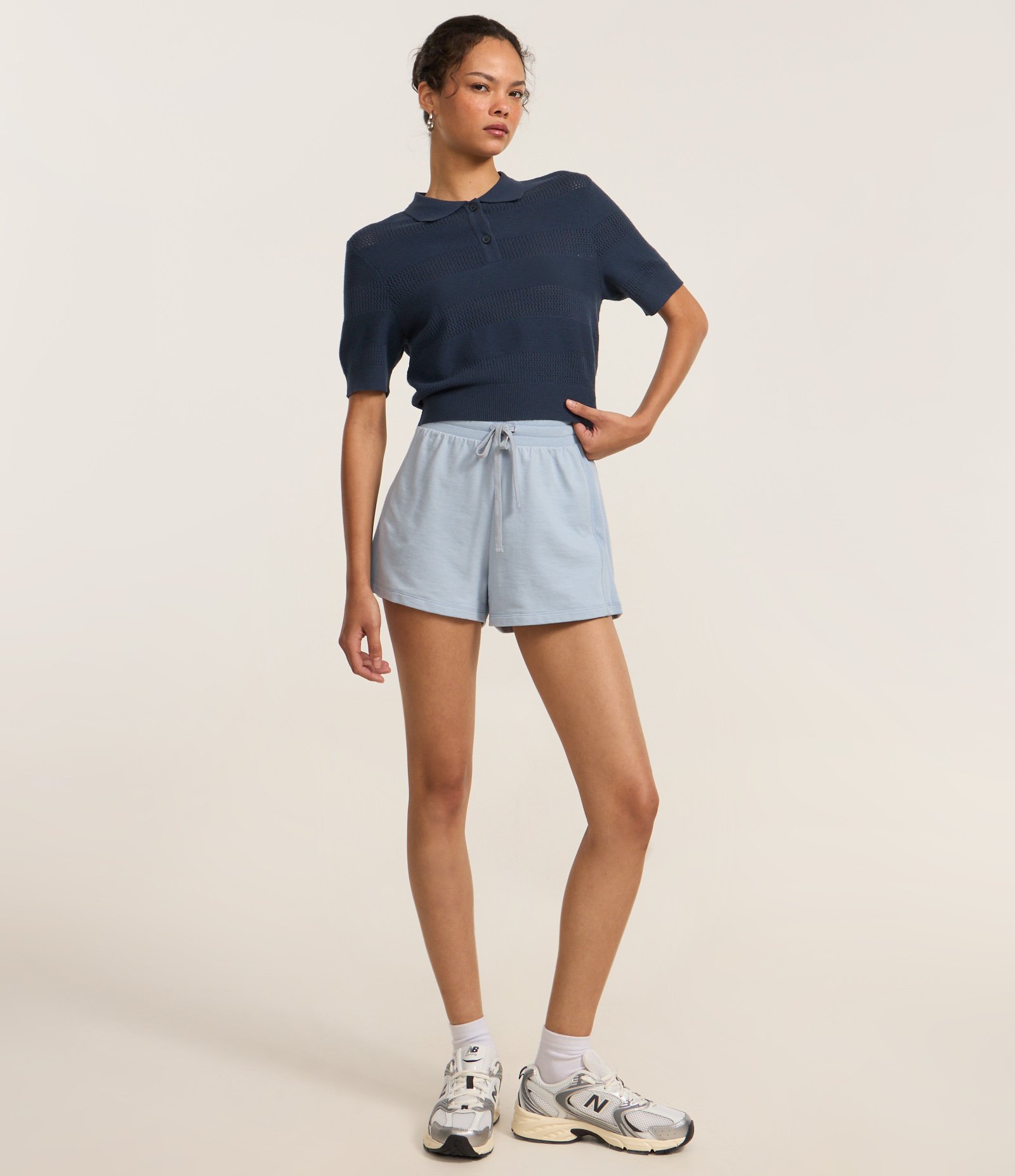 Blusa em Tricô com Gola Polo Azul 2