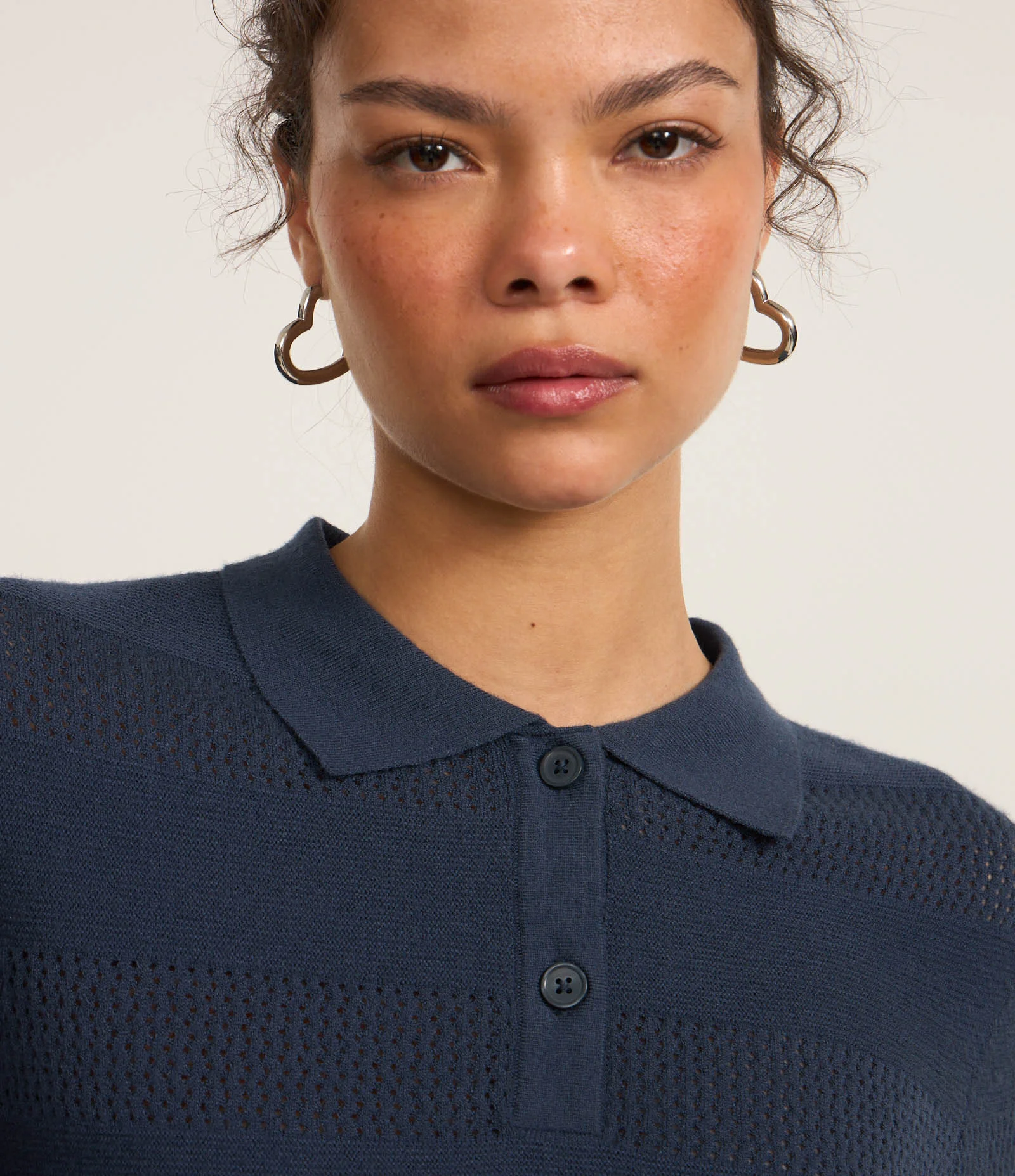 Blusa em Tricô com Gola Polo Azul 4