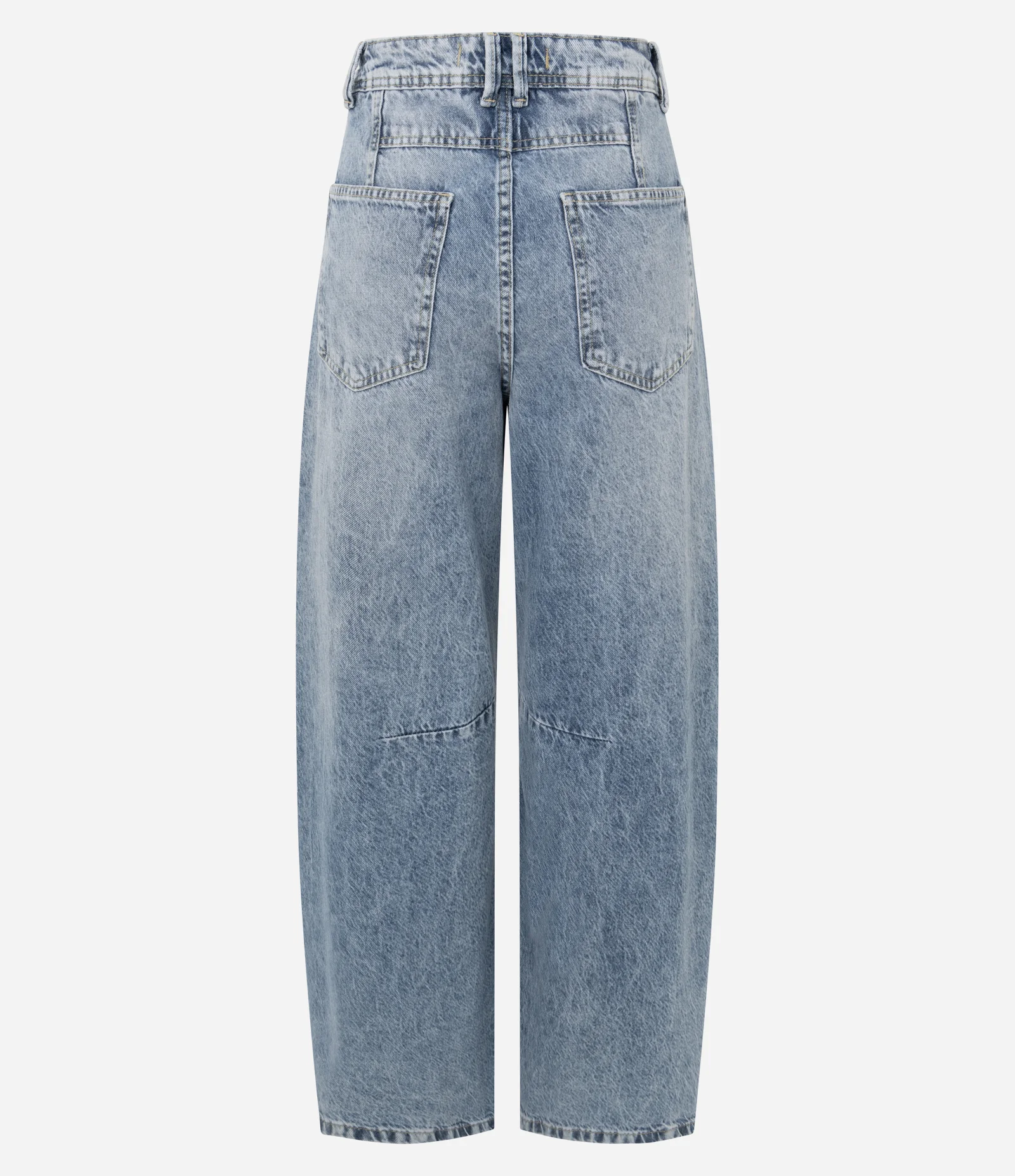 Calça Barrel em Jeans Marmorizado Azul Médio 2